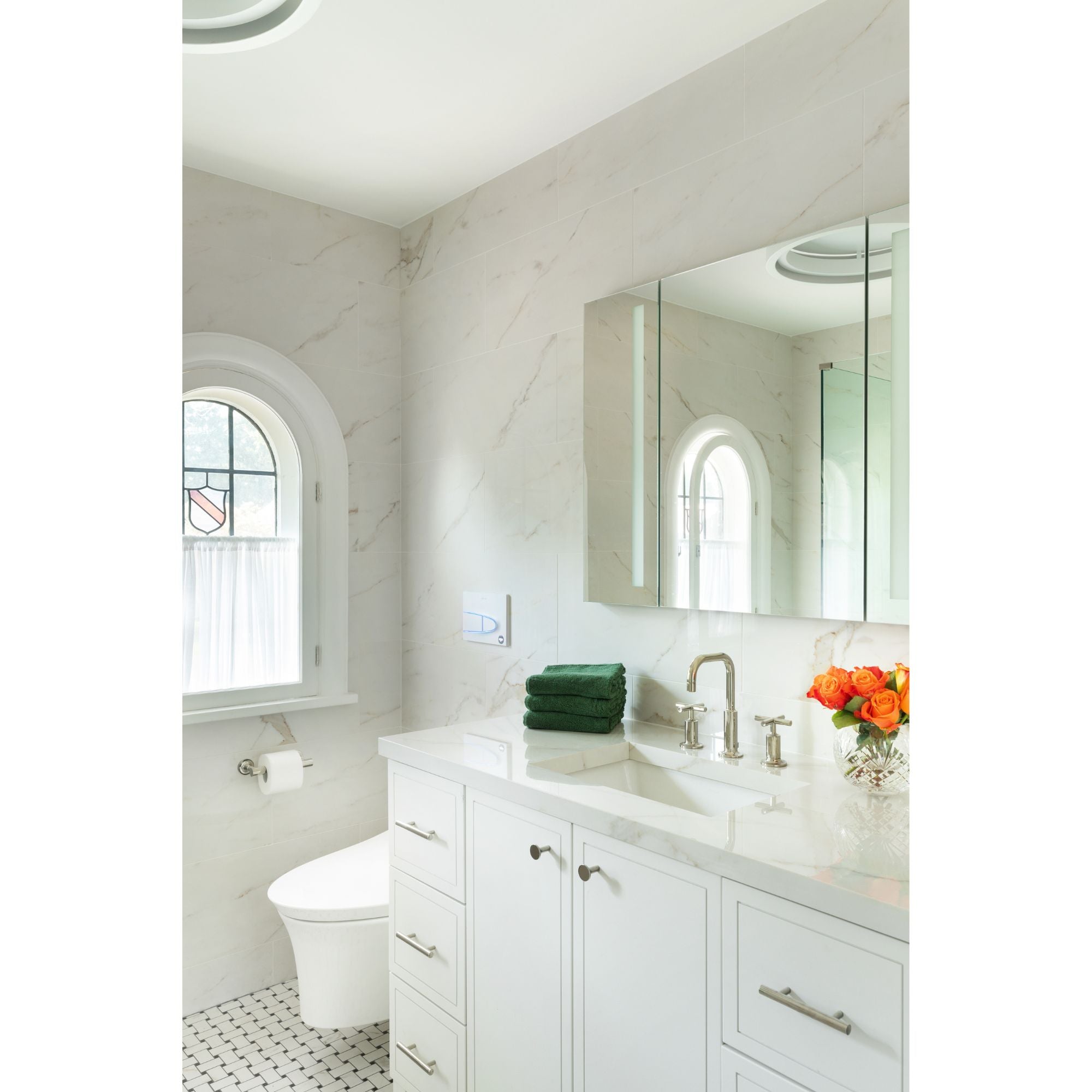 iCorona FoH 24" LED Flush Mount, Matte White Finish