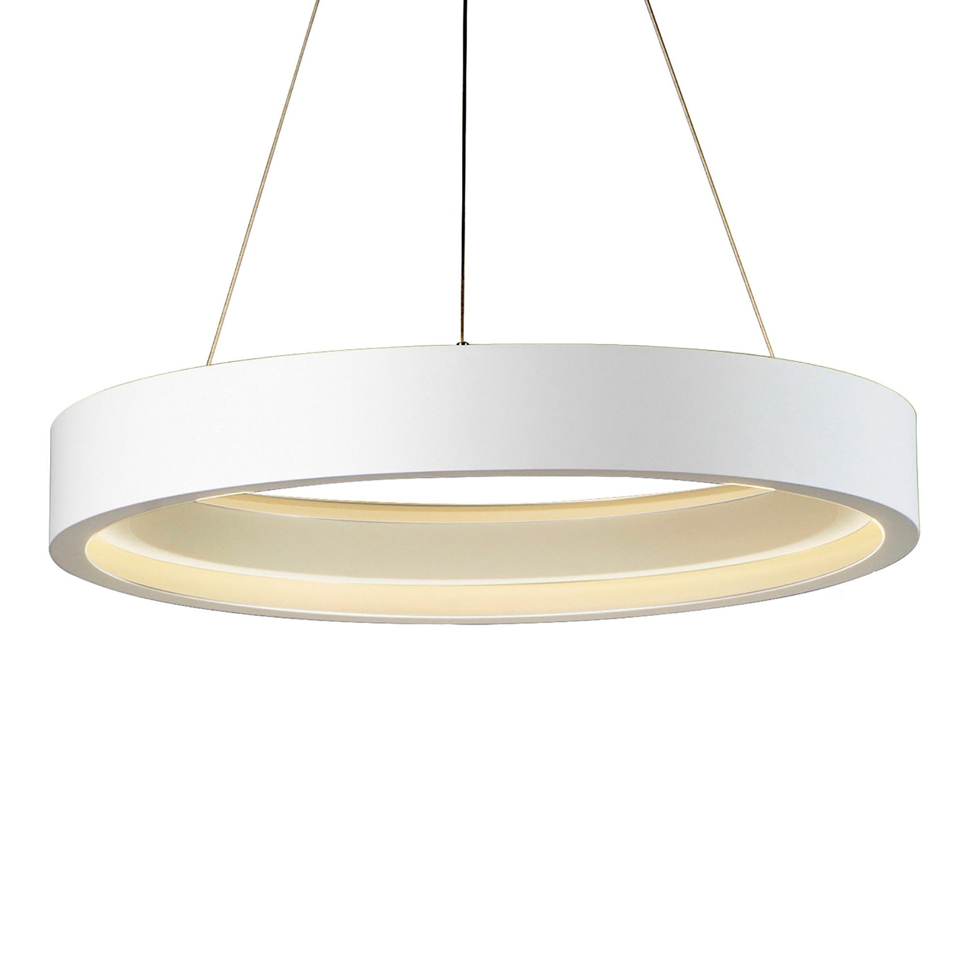 ET2 Lighting - iCorona FoH 29" LED Pendant, Matte White Finish | Bees Lighting