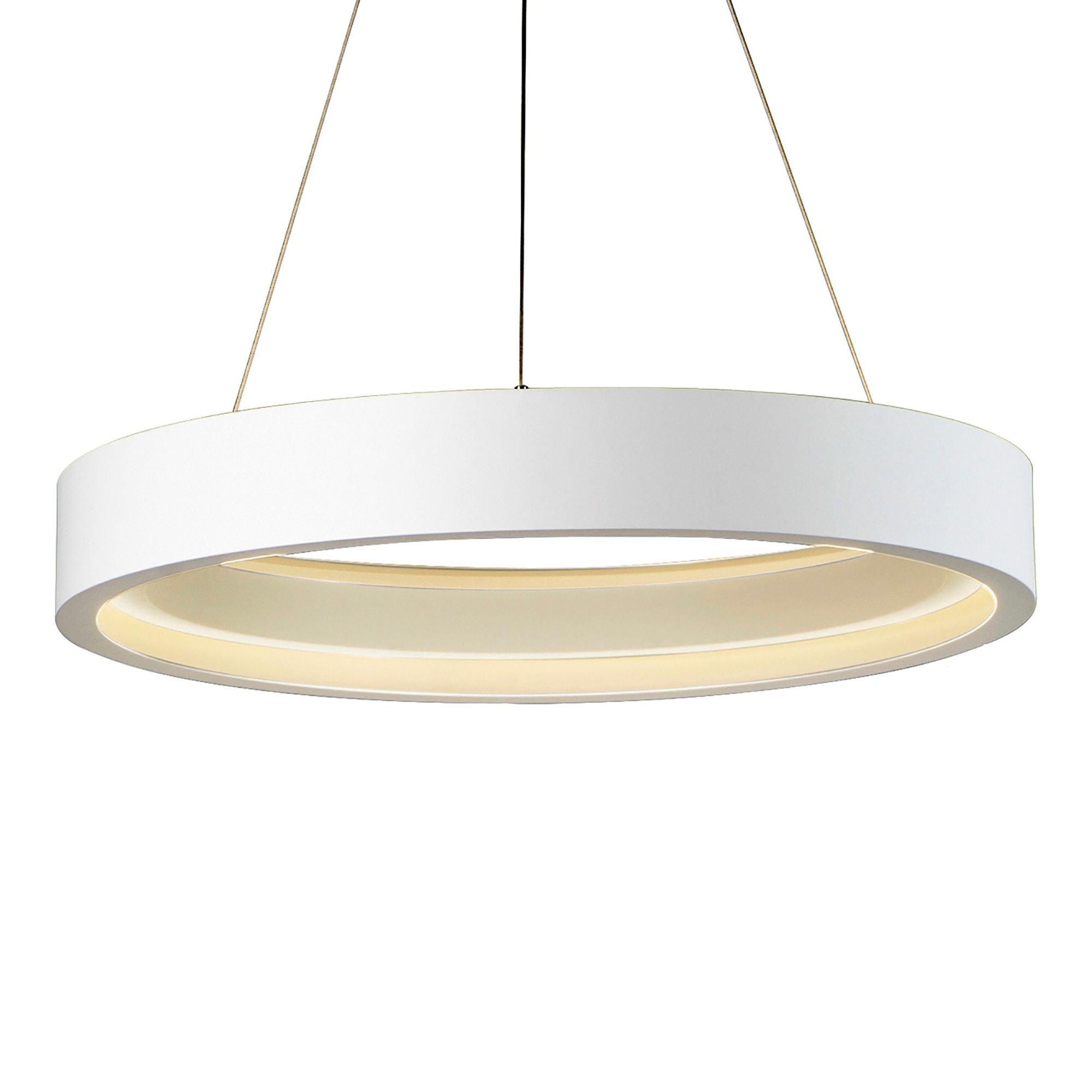 ET2 Lighting - iCorona FoH 29" LED Pendant, Matte White Finish | Bees Lighting