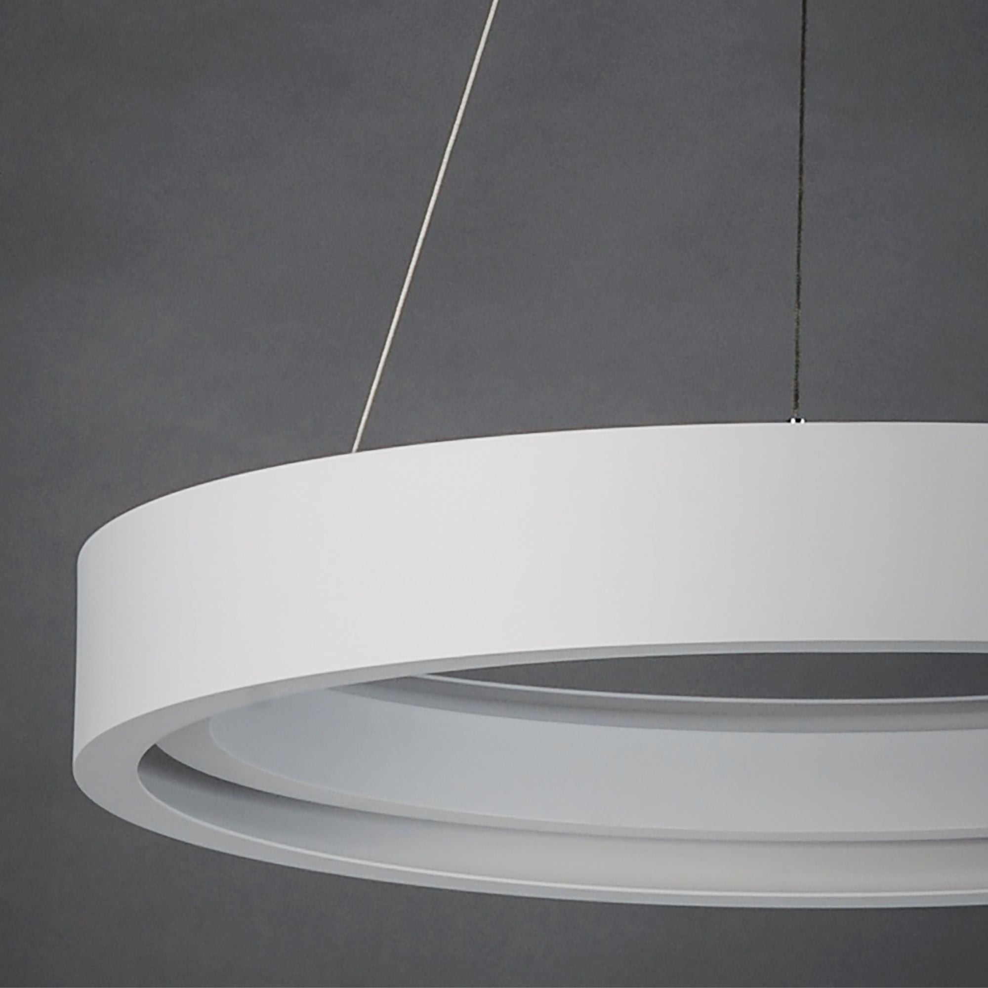 ET2 Lighting - iCorona FoH 29" LED Pendant, Matte White Finish | Bees Lighting
