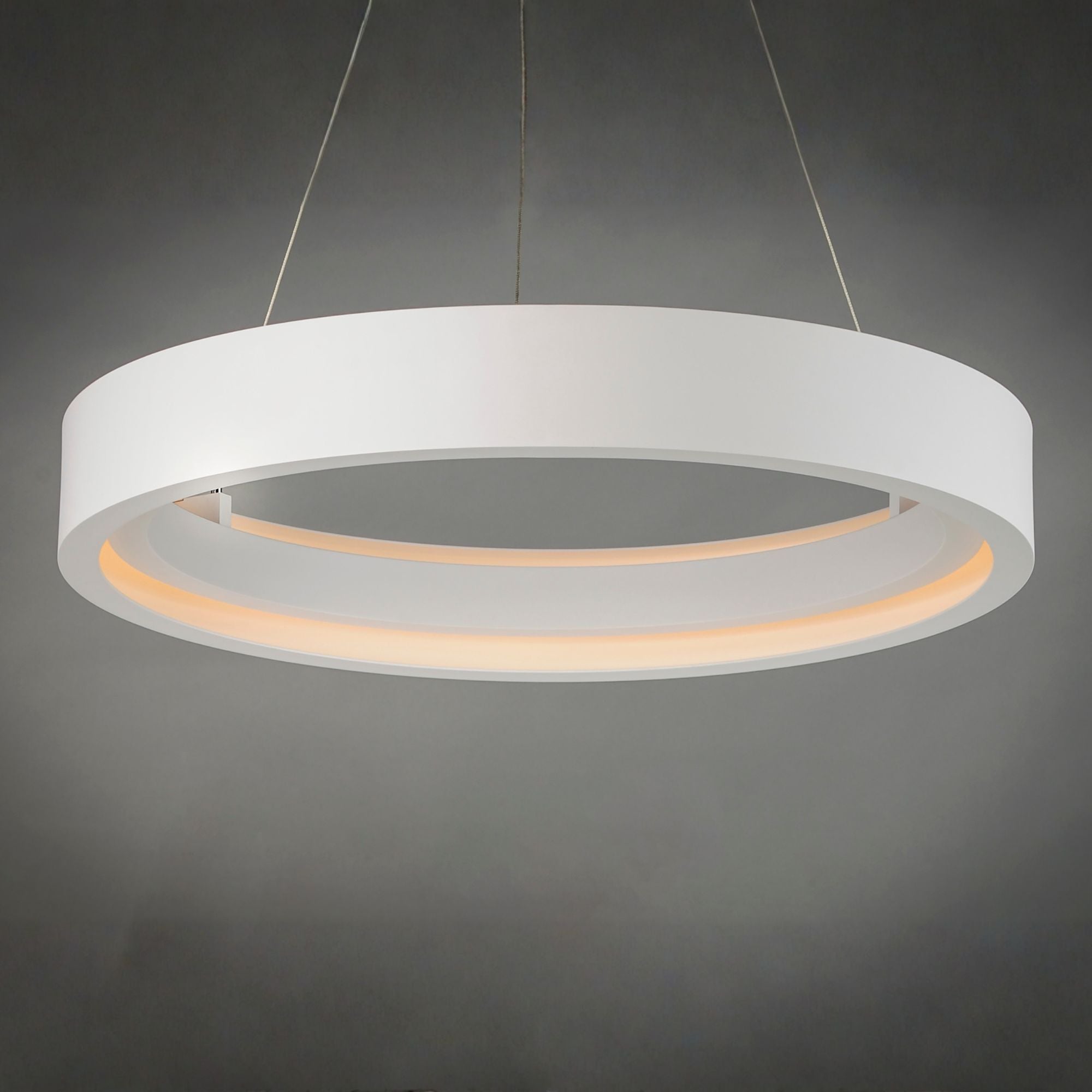 ET2 Lighting - iCorona FoH 29" LED Pendant, Matte White Finish | Bees Lighting