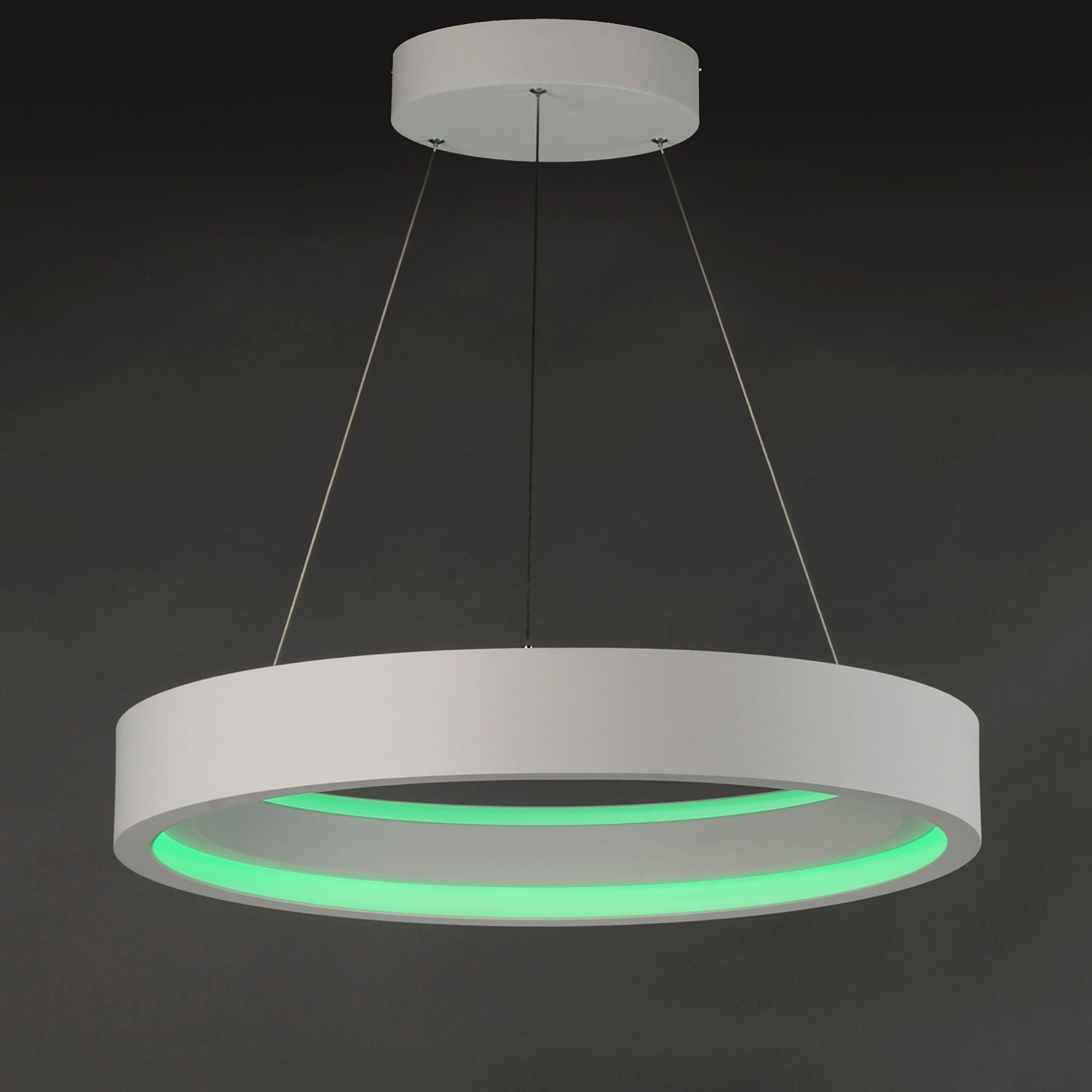 ET2 Lighting - iCorona FoH 29" LED Pendant, Matte White Finish | Bees Lighting
