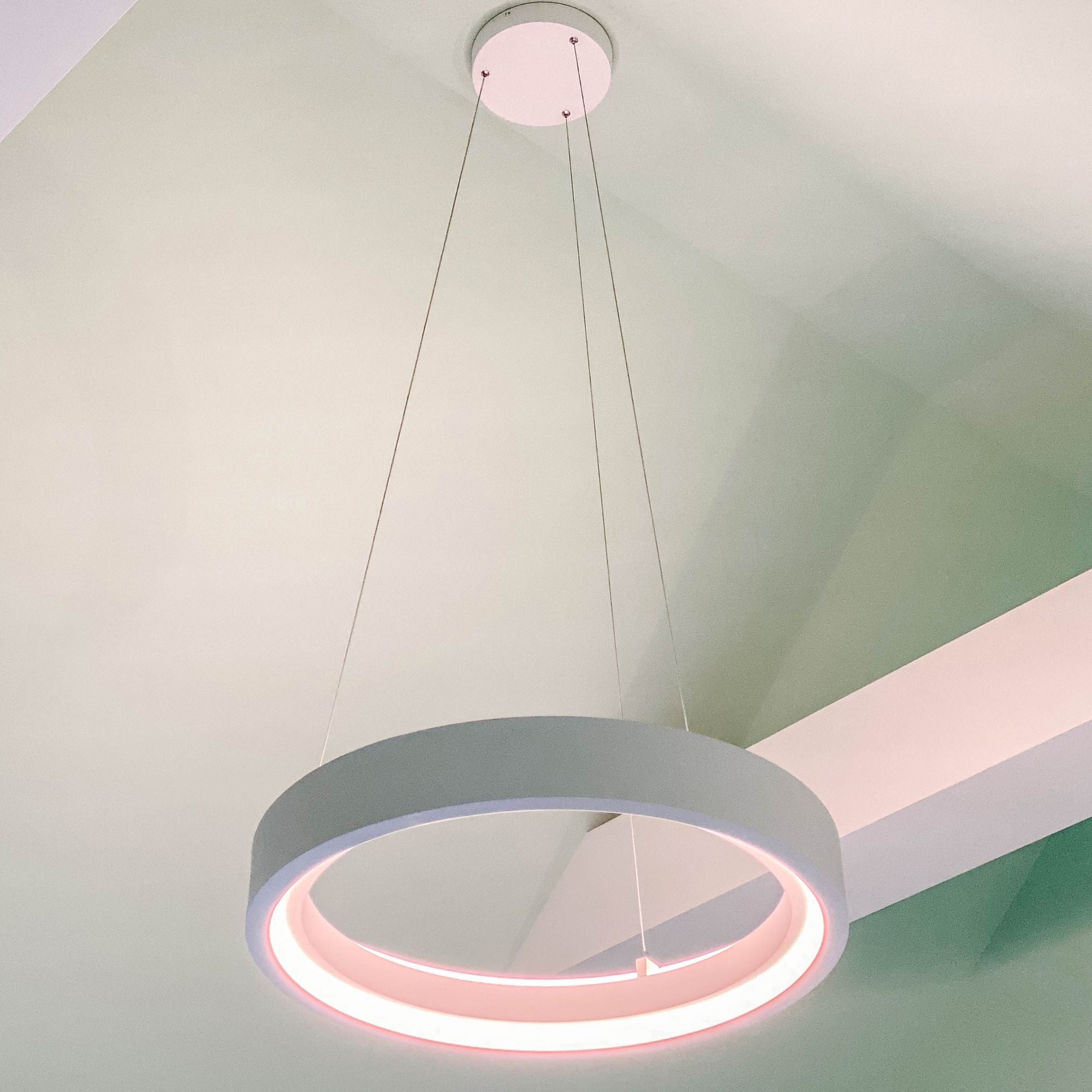 ET2 Lighting - iCorona FoH 29" LED Pendant, Matte White Finish | Bees Lighting