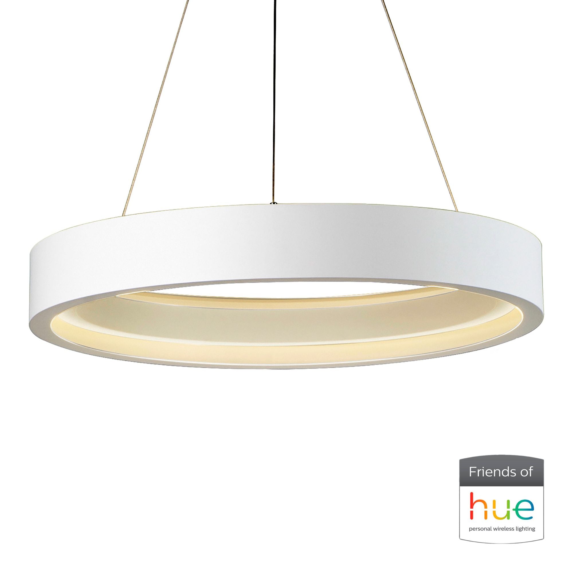 ET2 Lighting - iCorona FoH 29" LED Pendant, Matte White Finish | Bees Lighting