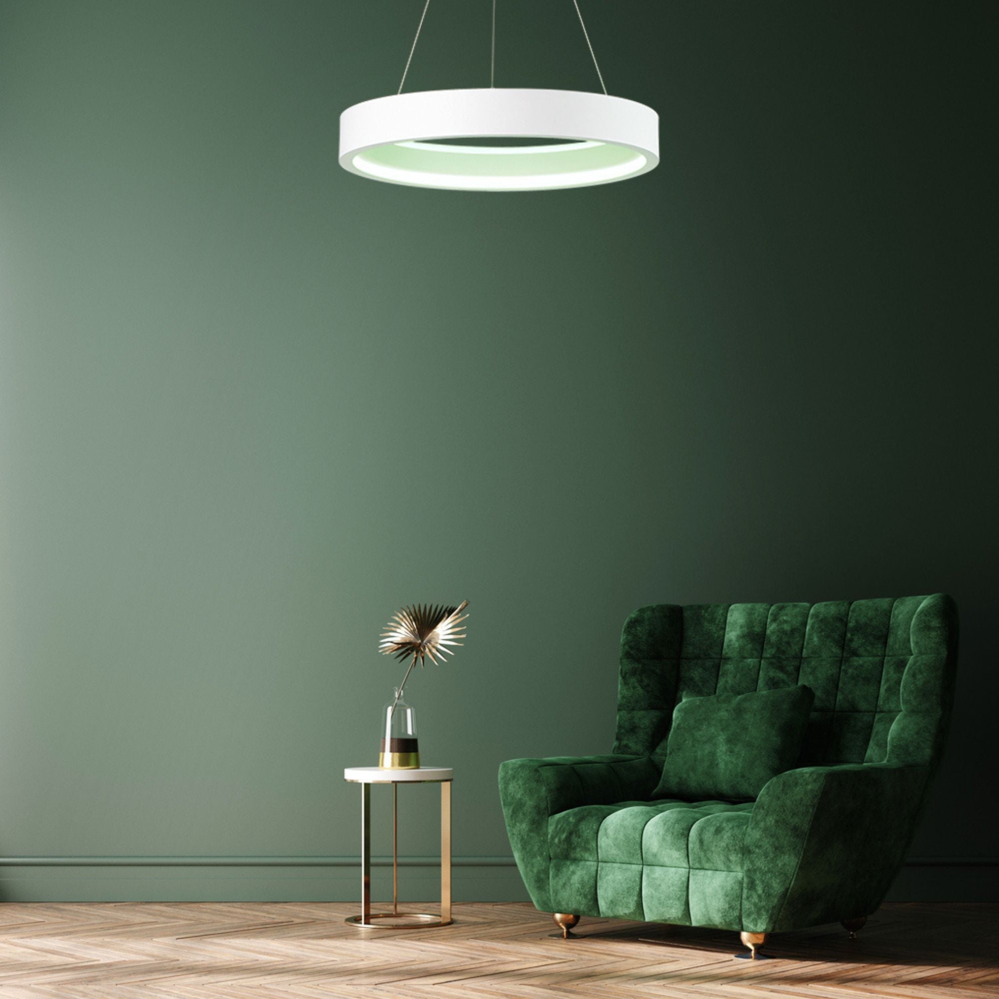 ET2 Lighting - iCorona FoH 29" LED Pendant, Matte White Finish | Bees Lighting