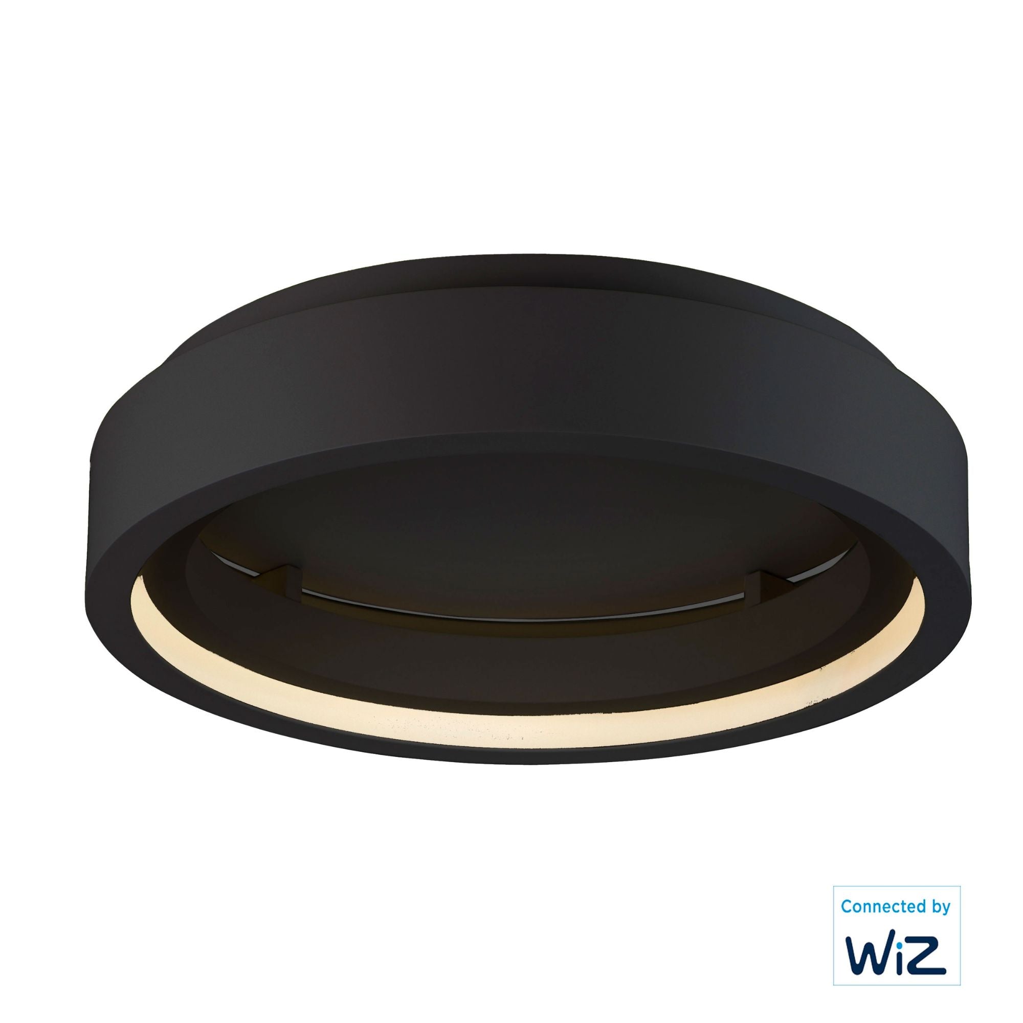 iCorona WiZ 23" LED Flush Mount, Black Finish