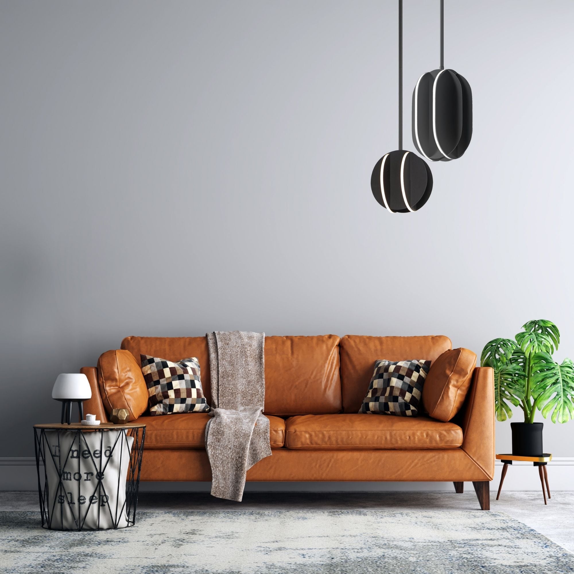 Interval 8" LED Mini Sphere Pendant, Black Finish