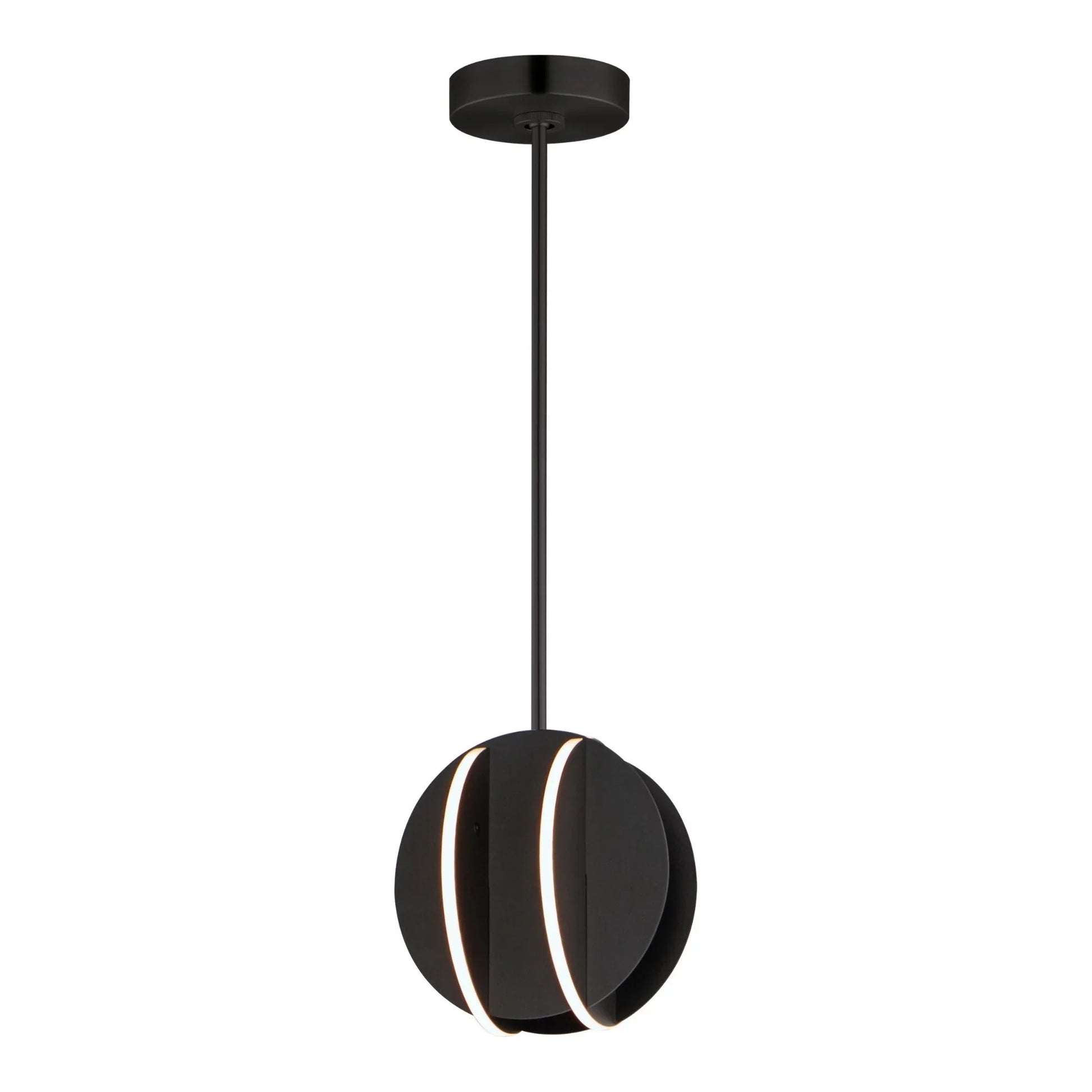 ET2 Lighting - Interval 8" LED Mini Sphere Pendant, Black Finish | Bees Lighting