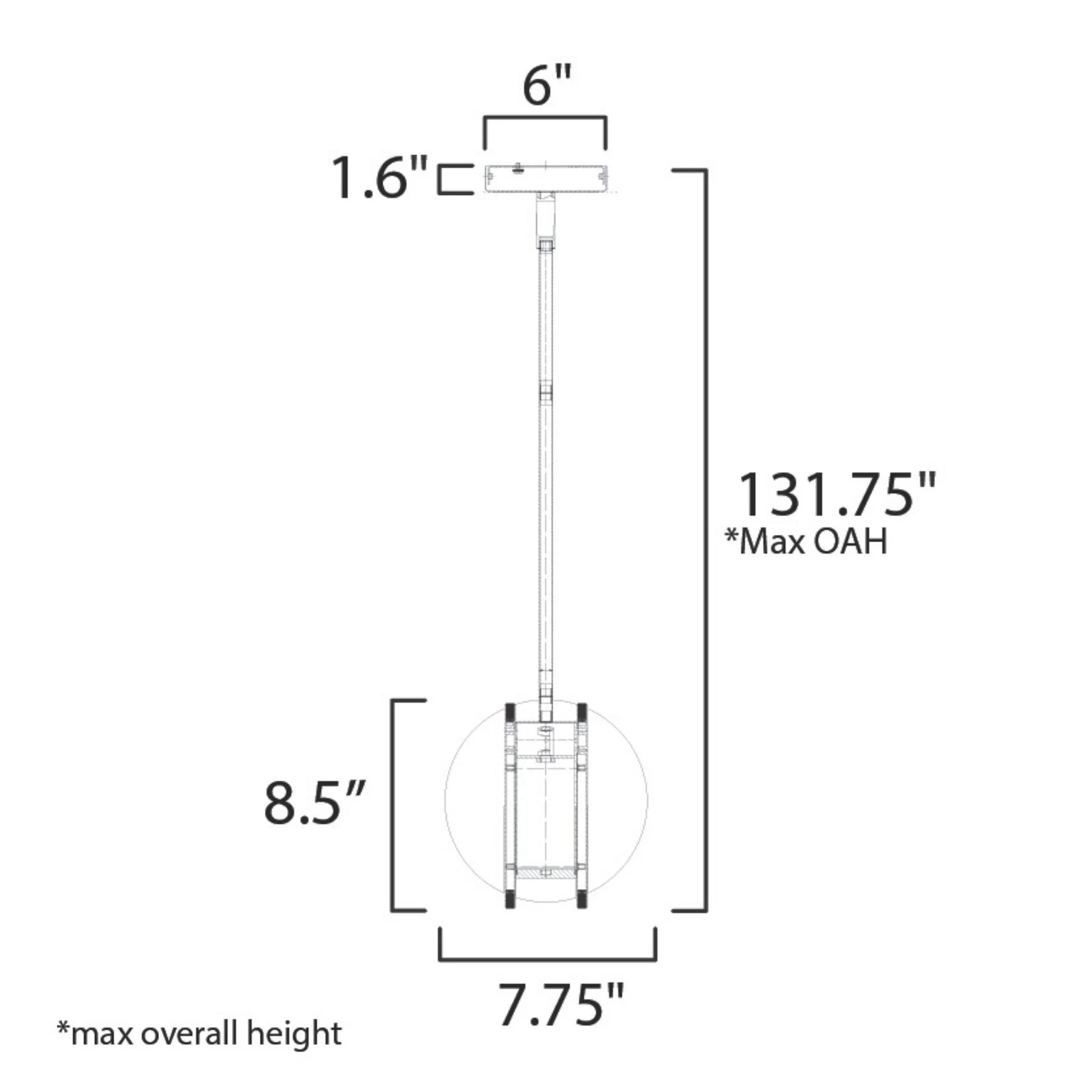 ET2 Lighting - Interval 8" LED Mini Sphere Pendant, Black Finish | Bees Lighting
