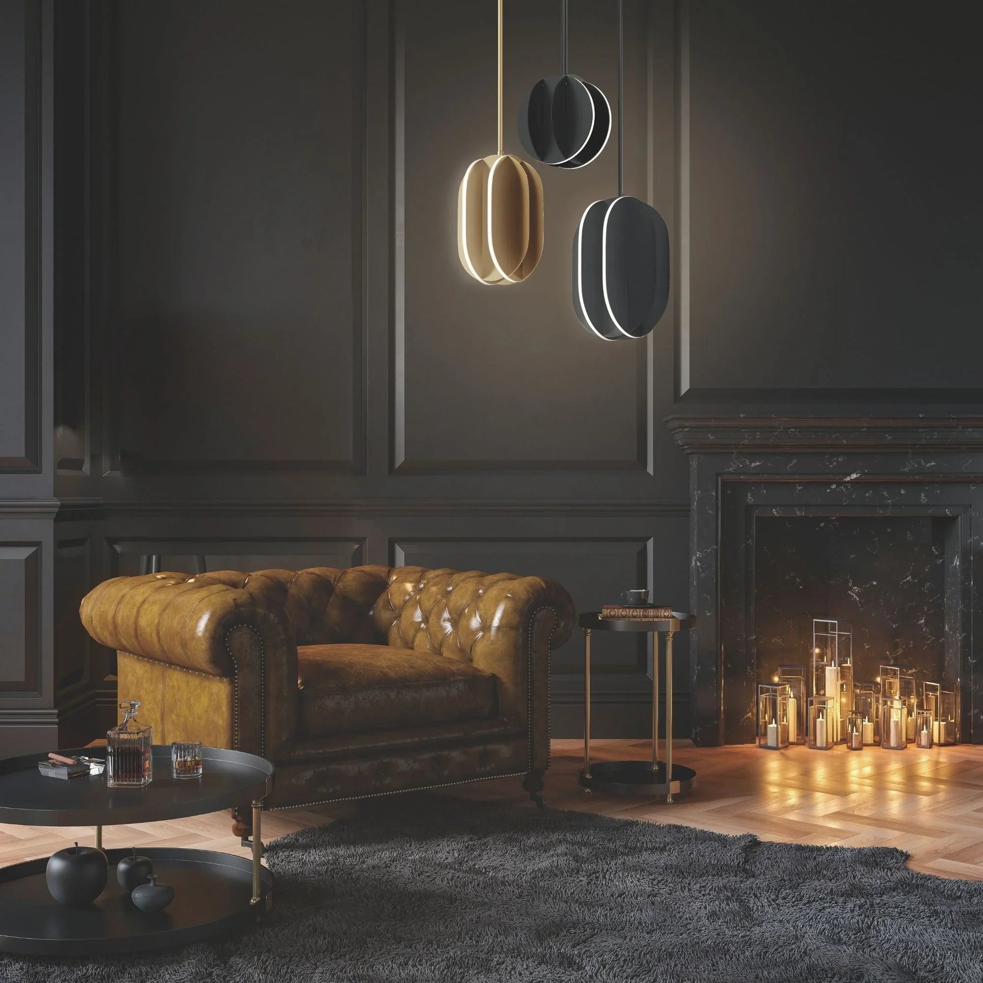 ET2 Lighting - Interval 8" LED Mini Sphere Pendant, Black Finish | Bees Lighting