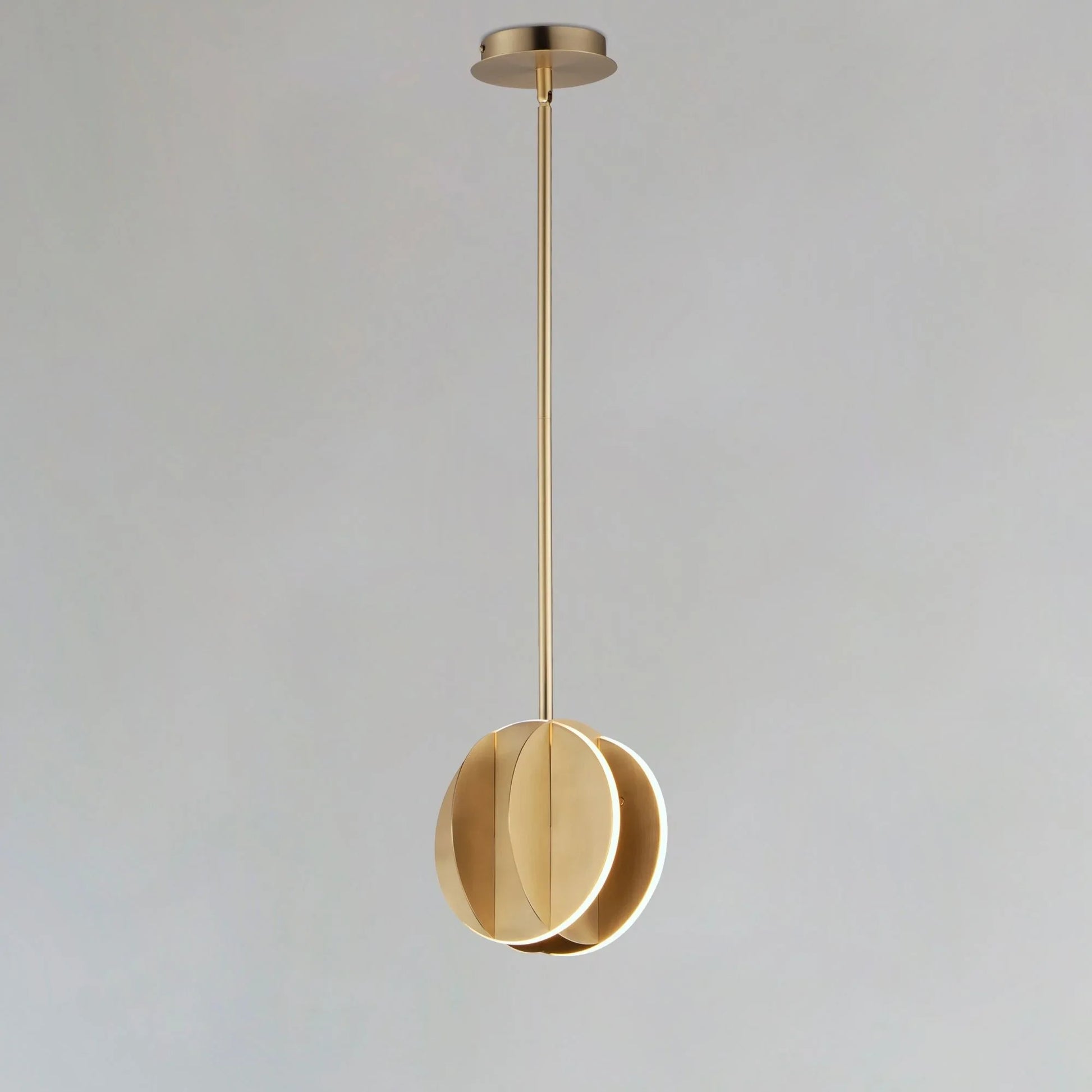 ET2 Lighting - Interval 8" LED Mini Sphere Pendant, Satin Brass Finish | Bees Lighting