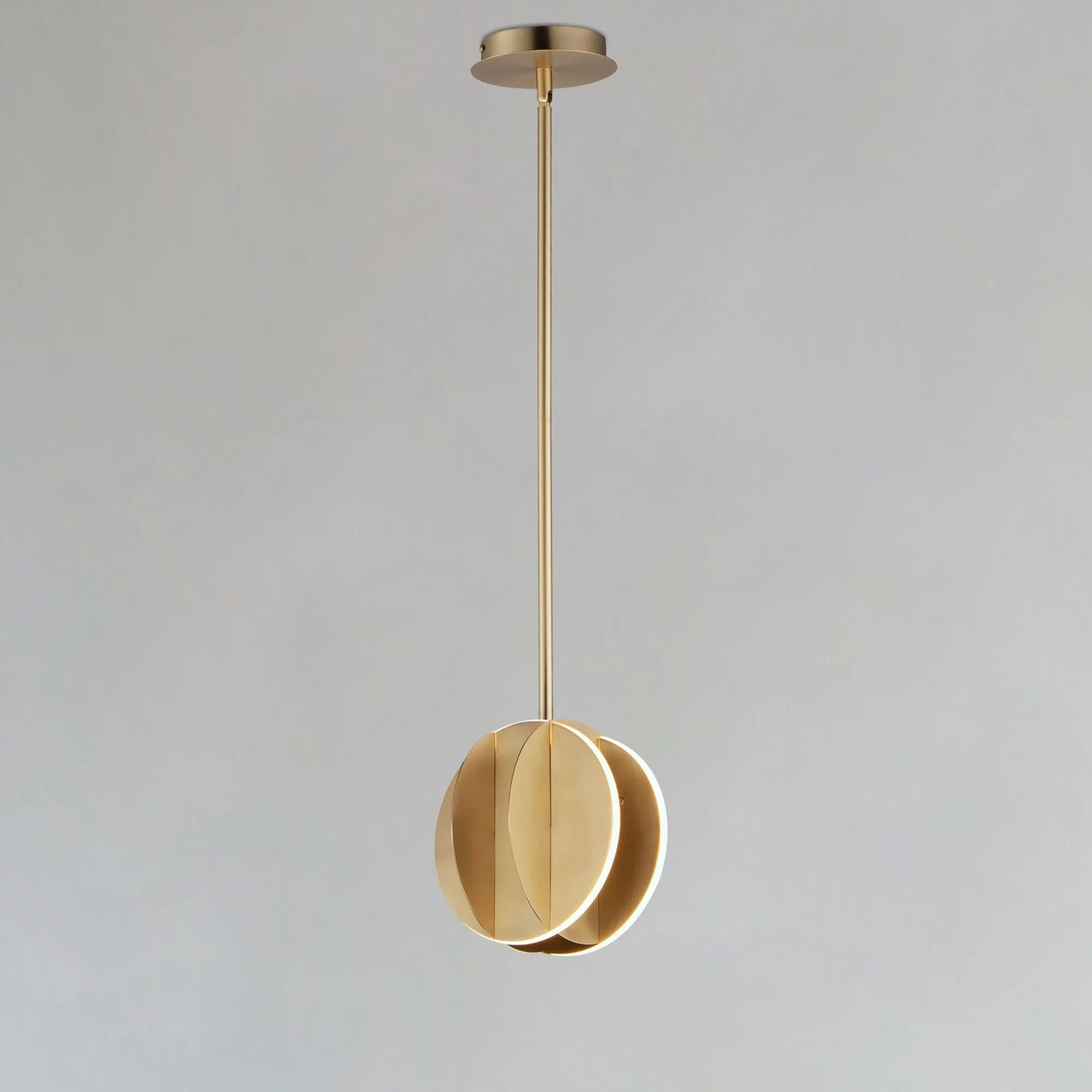 ET2 Lighting - Interval 8" LED Mini Sphere Pendant, Satin Brass Finish | Bees Lighting