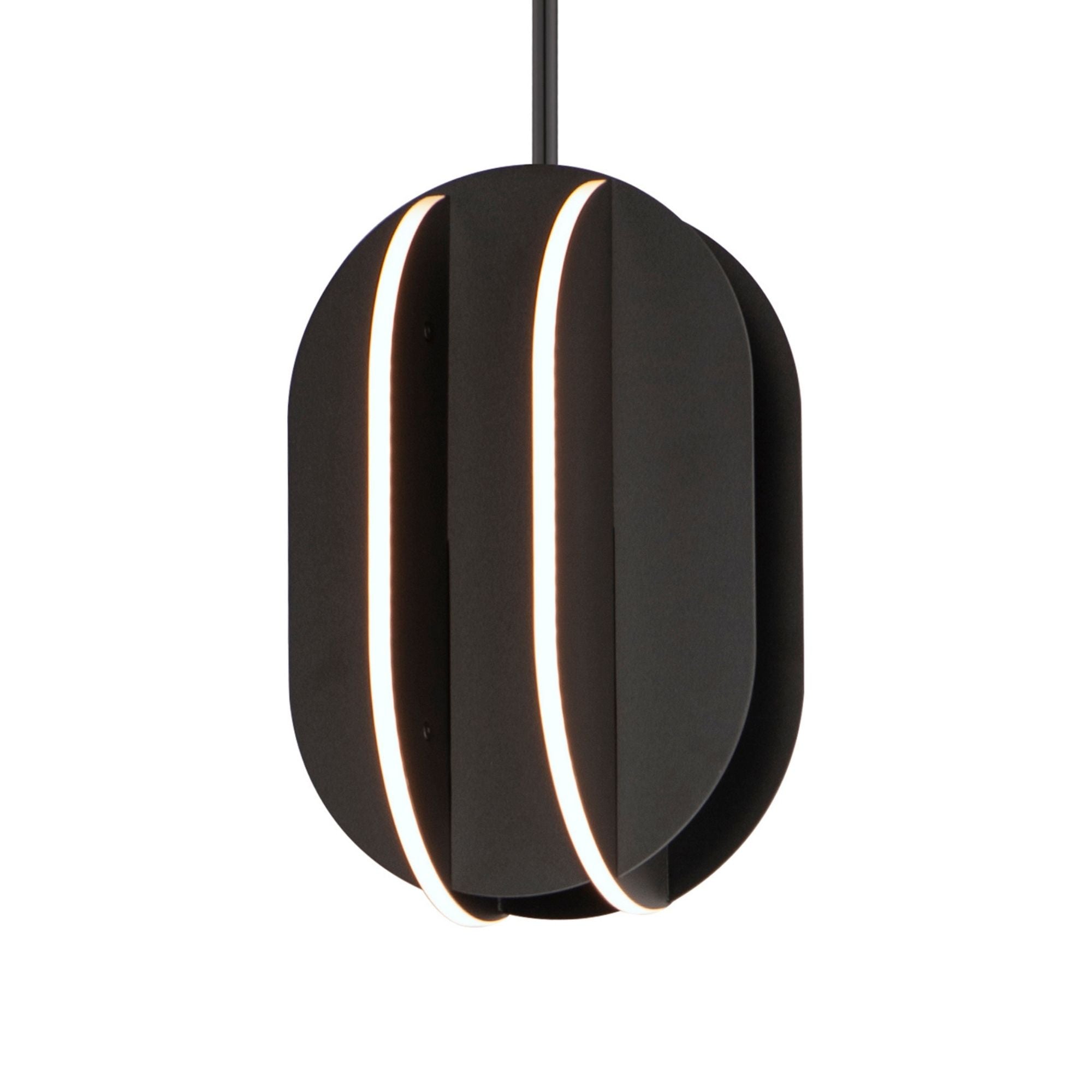 Interval 12" LED Small Ellipse Pendant, Black Finish