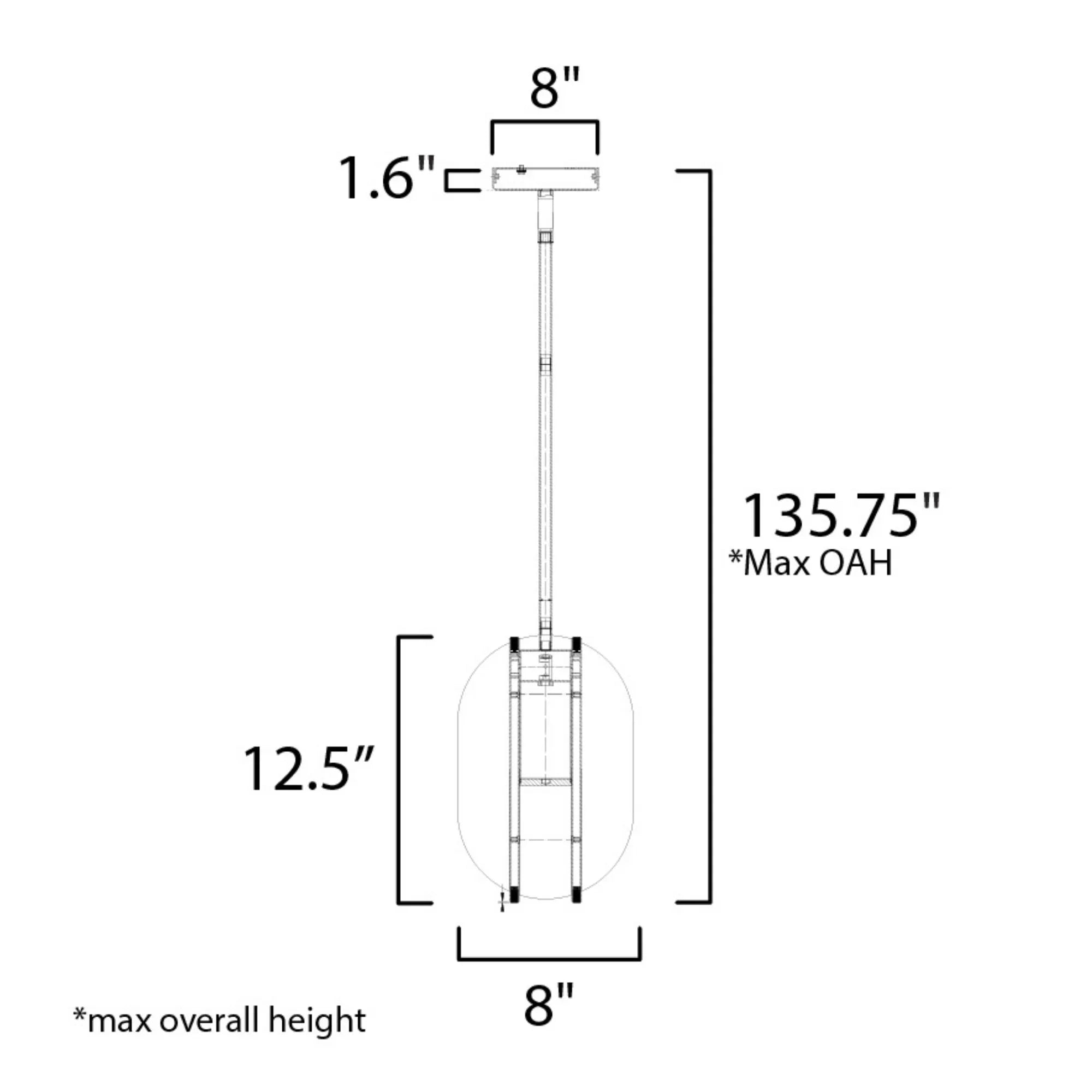 ET2 Lighting - Interval 12" LED Small Ellipse Pendant, Black Finish | Bees Lighting