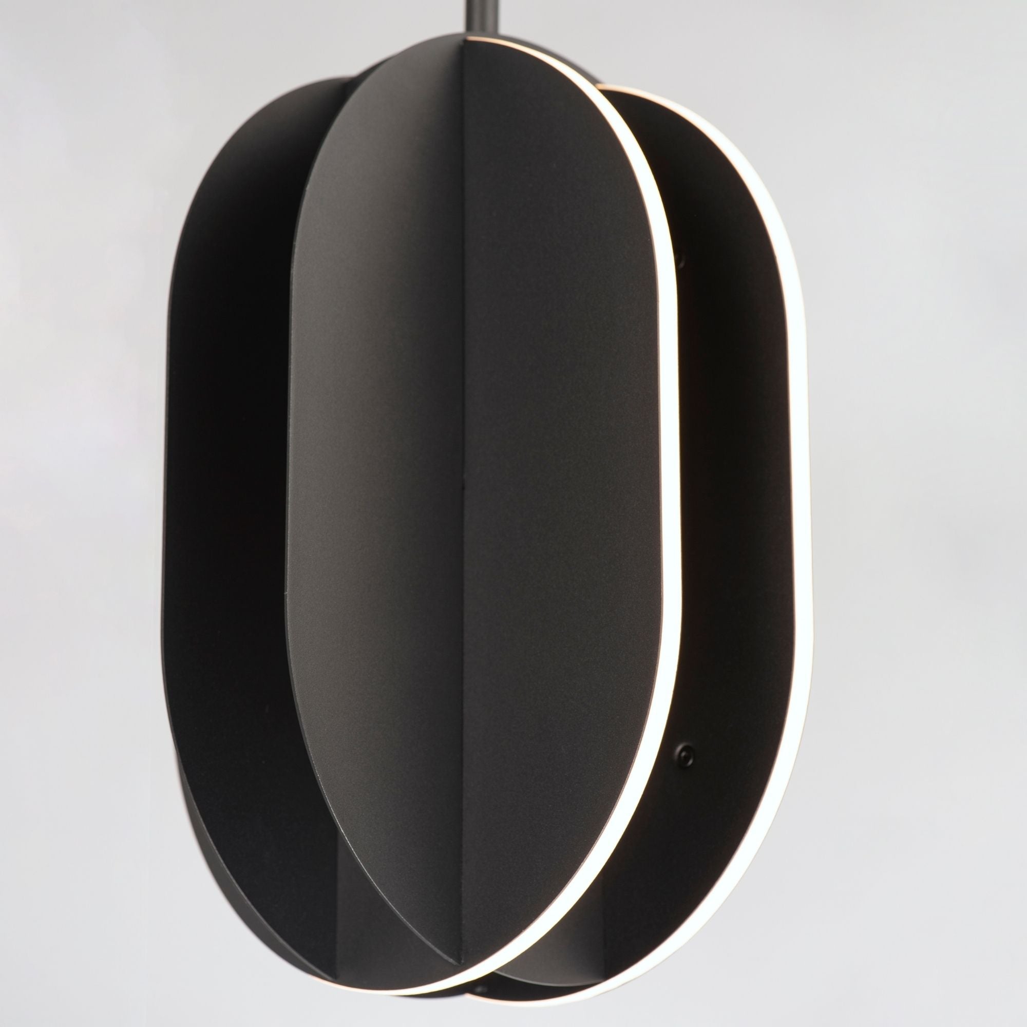 Interval 14" LED Medium Ellipse Pendant, Black Finish