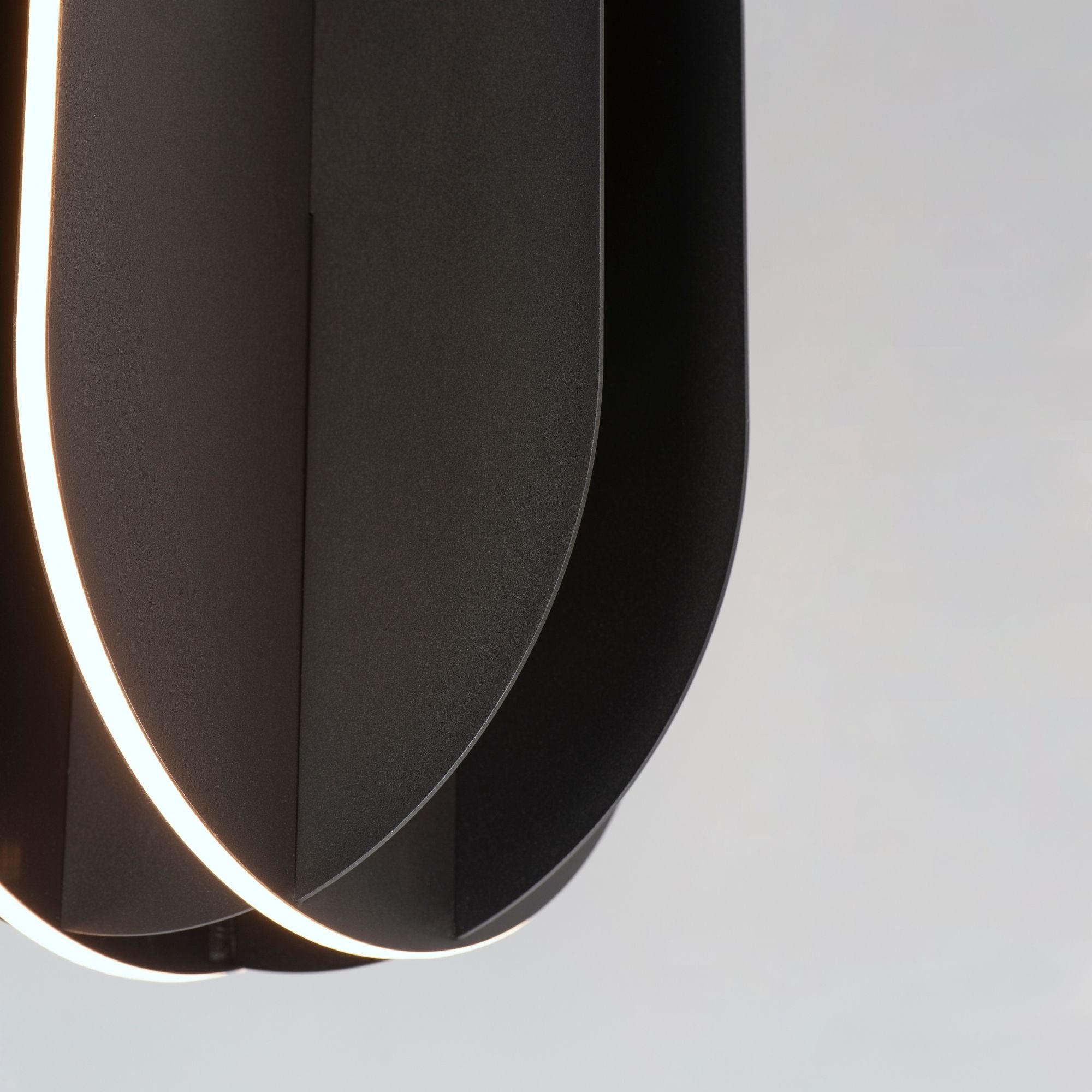 Interval 14" LED Medium Ellipse Pendant, Black Finish