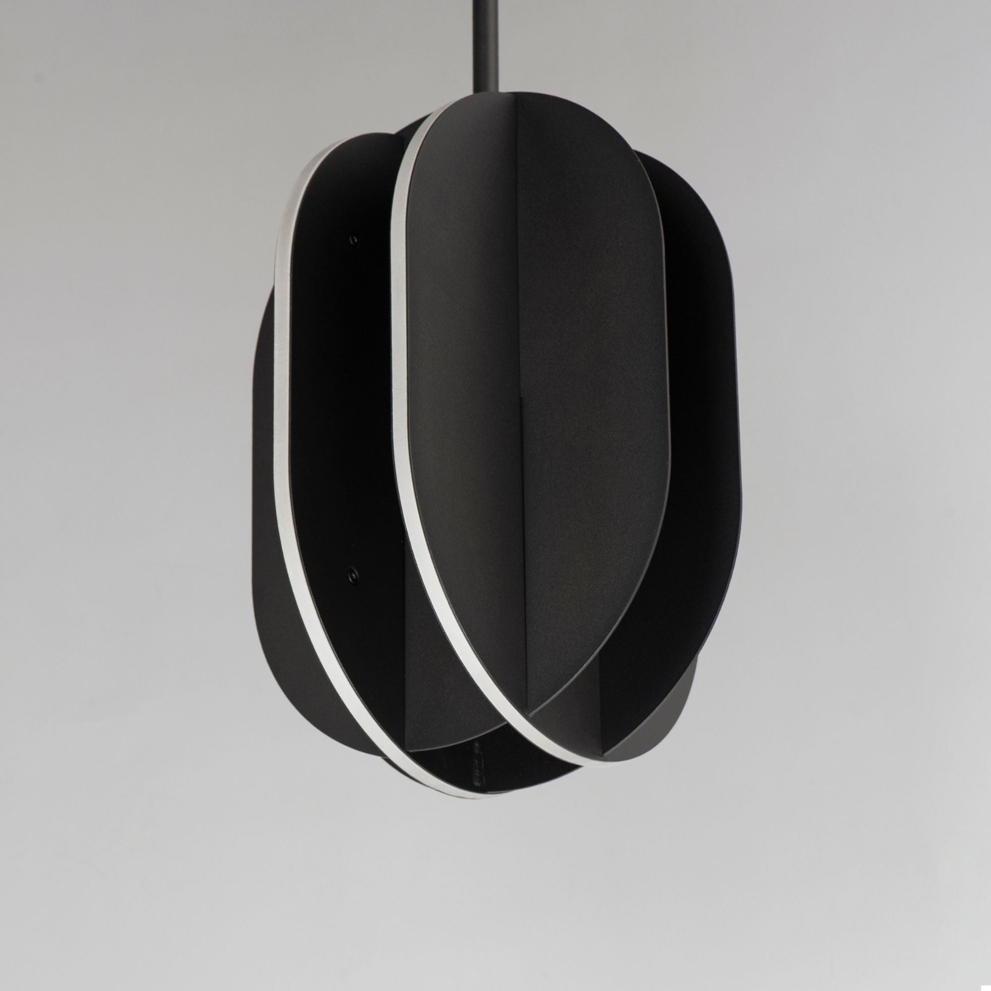 Interval 14" LED Medium Ellipse Pendant, Black Finish