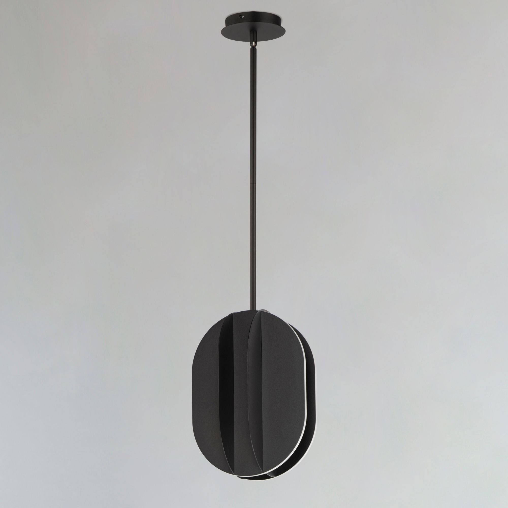 Interval 14" LED Medium Ellipse Pendant, Black Finish
