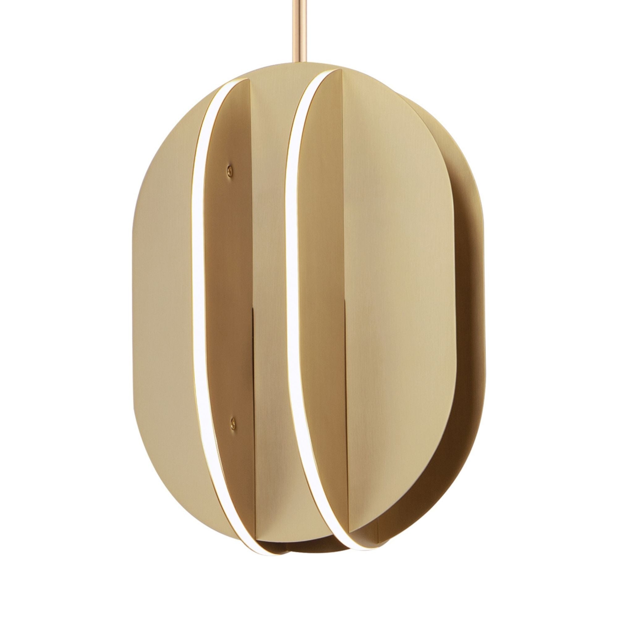 Interval 14" LED Medium Ellipse Pendant, Satin Brass Finish