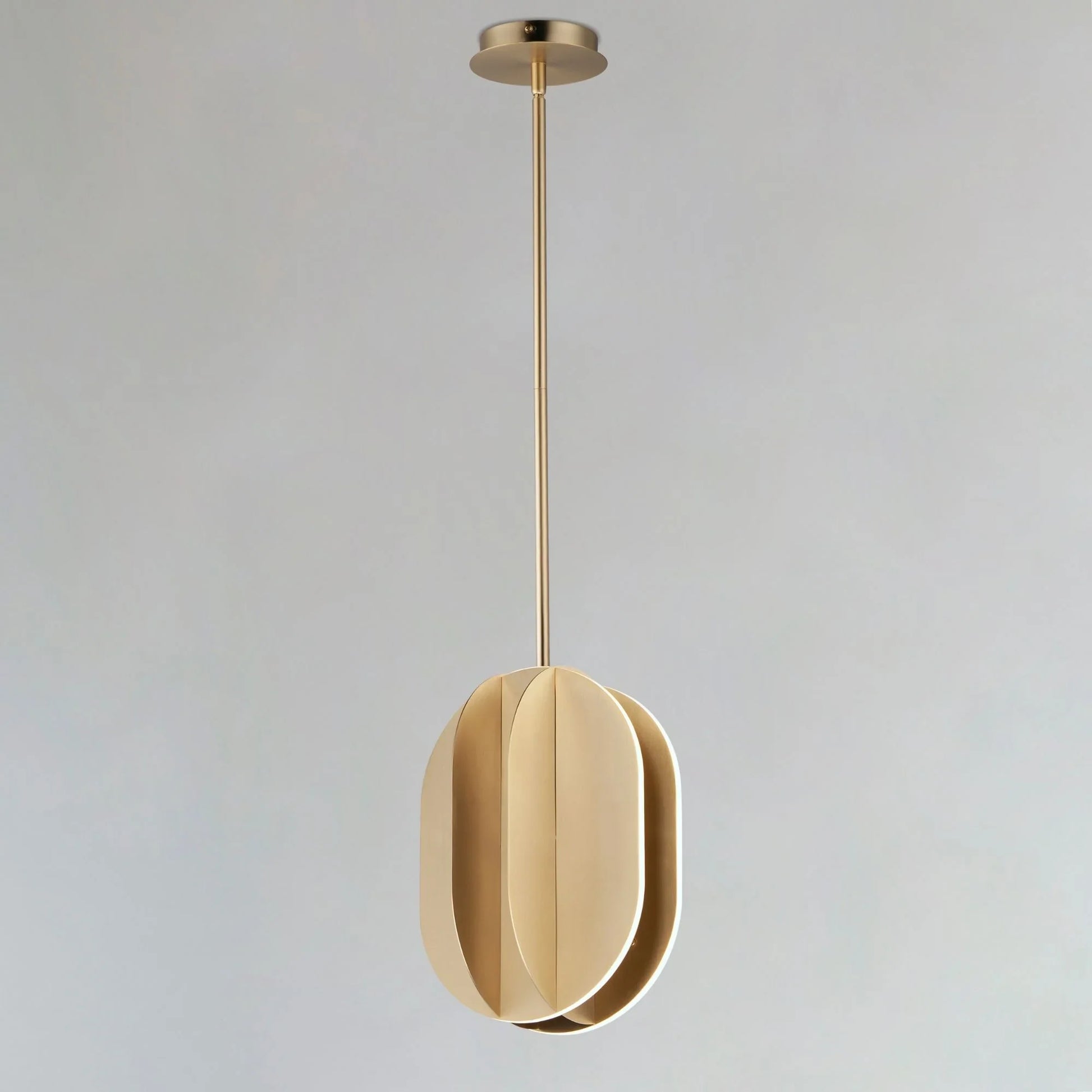 ET2 Lighting - Interval 14" LED Medium Ellipse Pendant, Satin Brass Finish | Bees Lighting