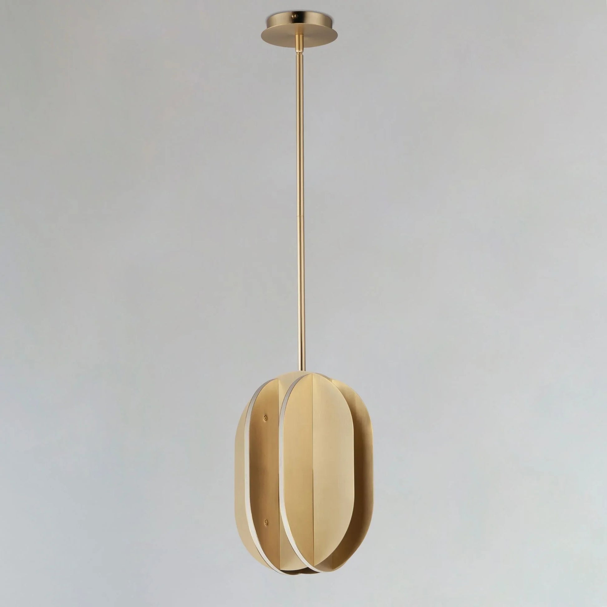 ET2 Lighting - Interval 14" LED Medium Ellipse Pendant, Satin Brass Finish | Bees Lighting