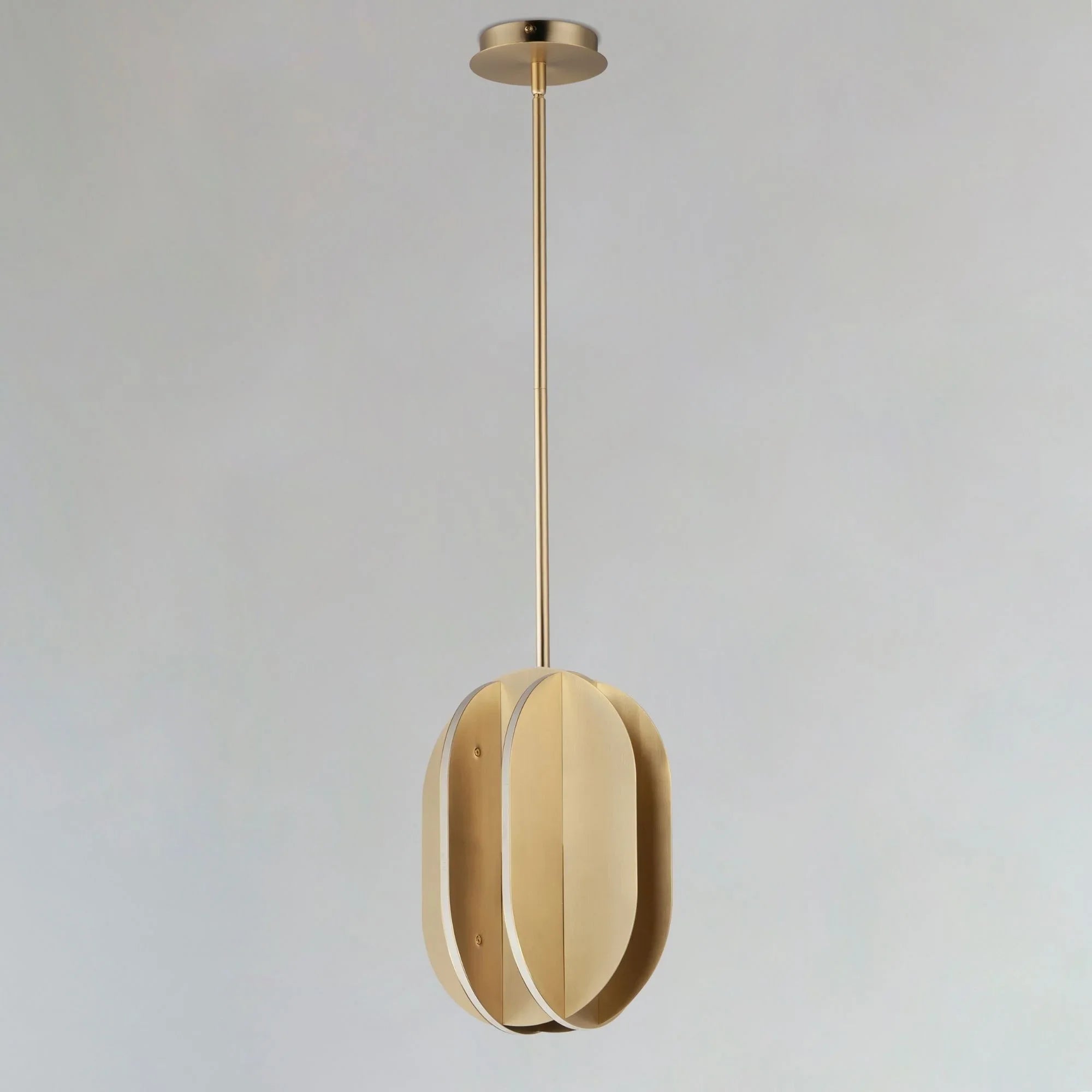 ET2 Lighting - Interval 14" LED Medium Ellipse Pendant, Satin Brass Finish | Bees Lighting