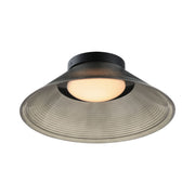 Jensen 12" LED Wall Sconce/Flush Mount, Black Finish with Smoke Glass