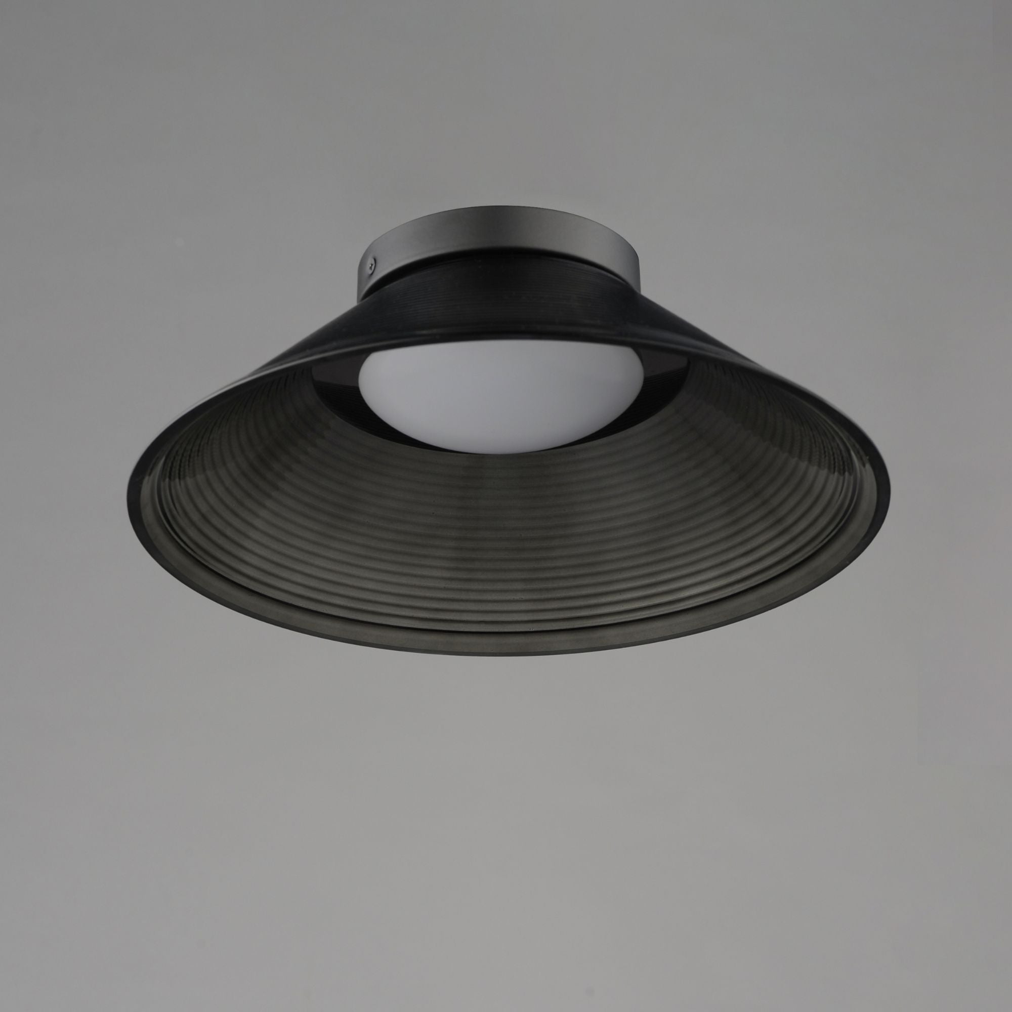 Jensen 12" LED Wall Sconce/Flush Mount, Black Finish with Smoke Glass