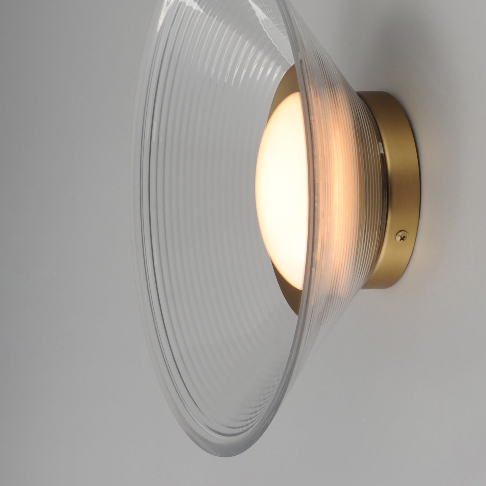 Jensen 12" LED Wall Sconce/Flush Mount, Satin Brass Finish with Clear Glass