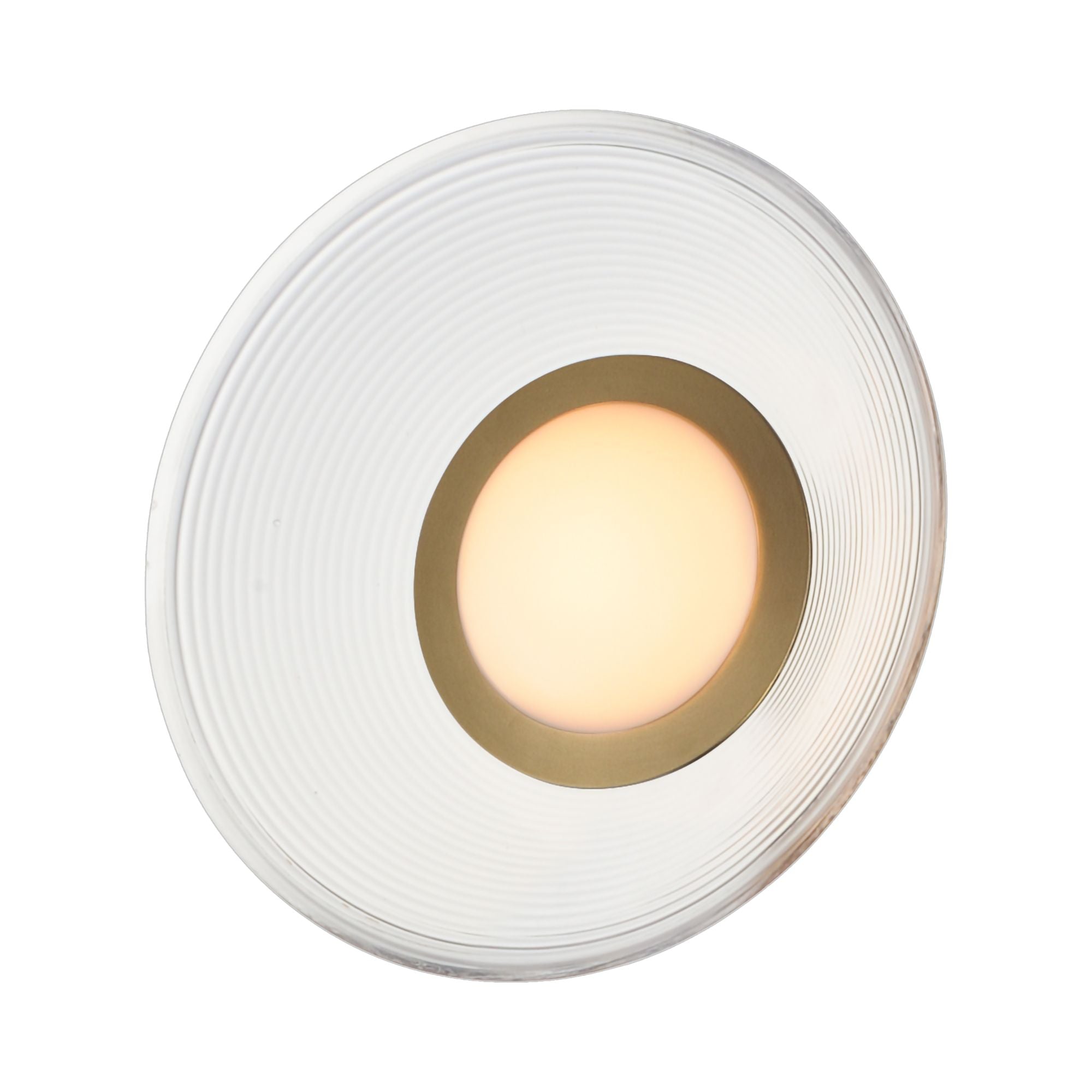 Jensen 12" LED Wall Sconce/Flush Mount, Satin Brass Finish with Clear Glass