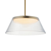 ET2 Lighting - Jensen 18" LED Pendant, Satin Brass Finish with Clear Glass | Bees Lighting
