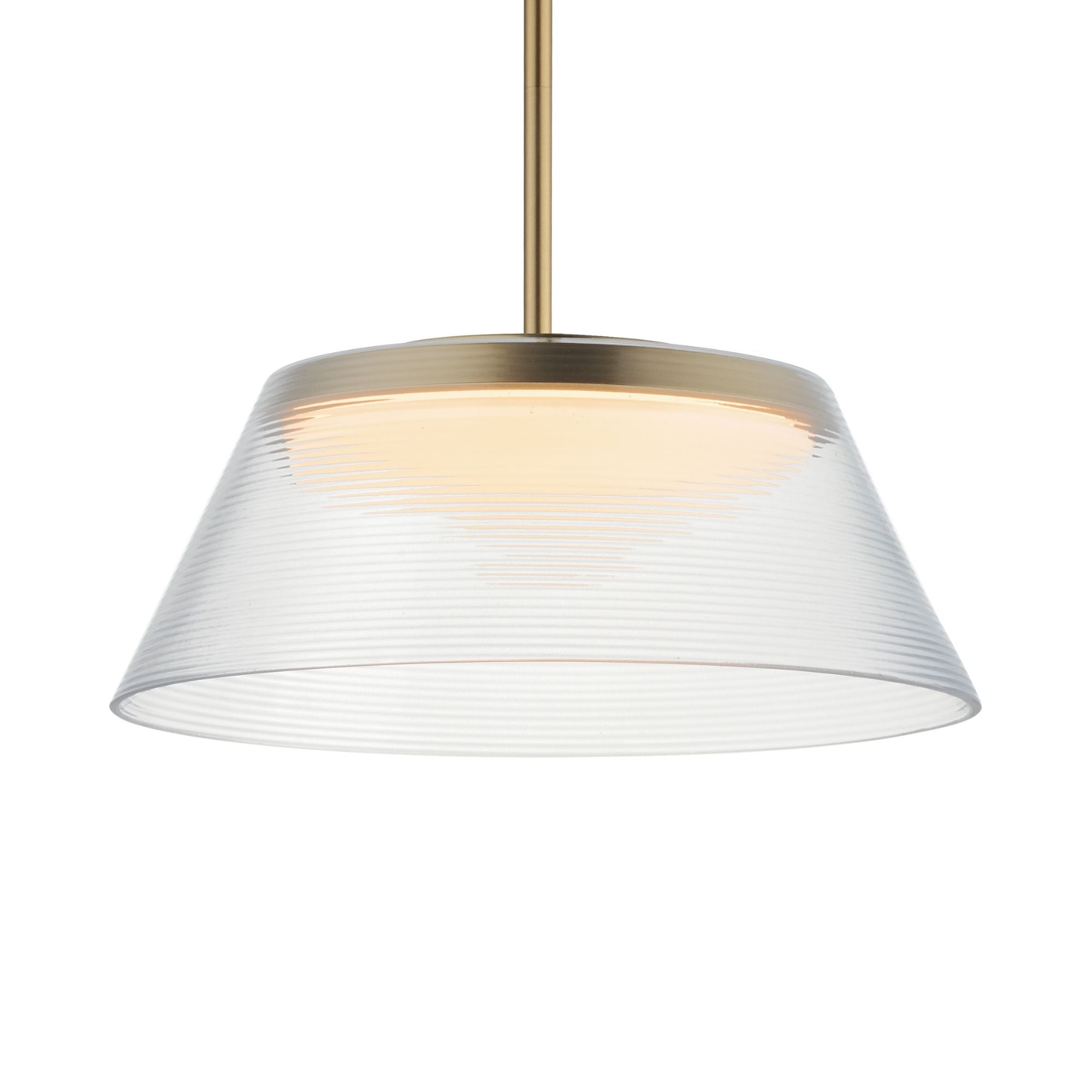 ET2 Lighting - Jensen 18" LED Pendant, Satin Brass Finish with Clear Glass | Bees Lighting