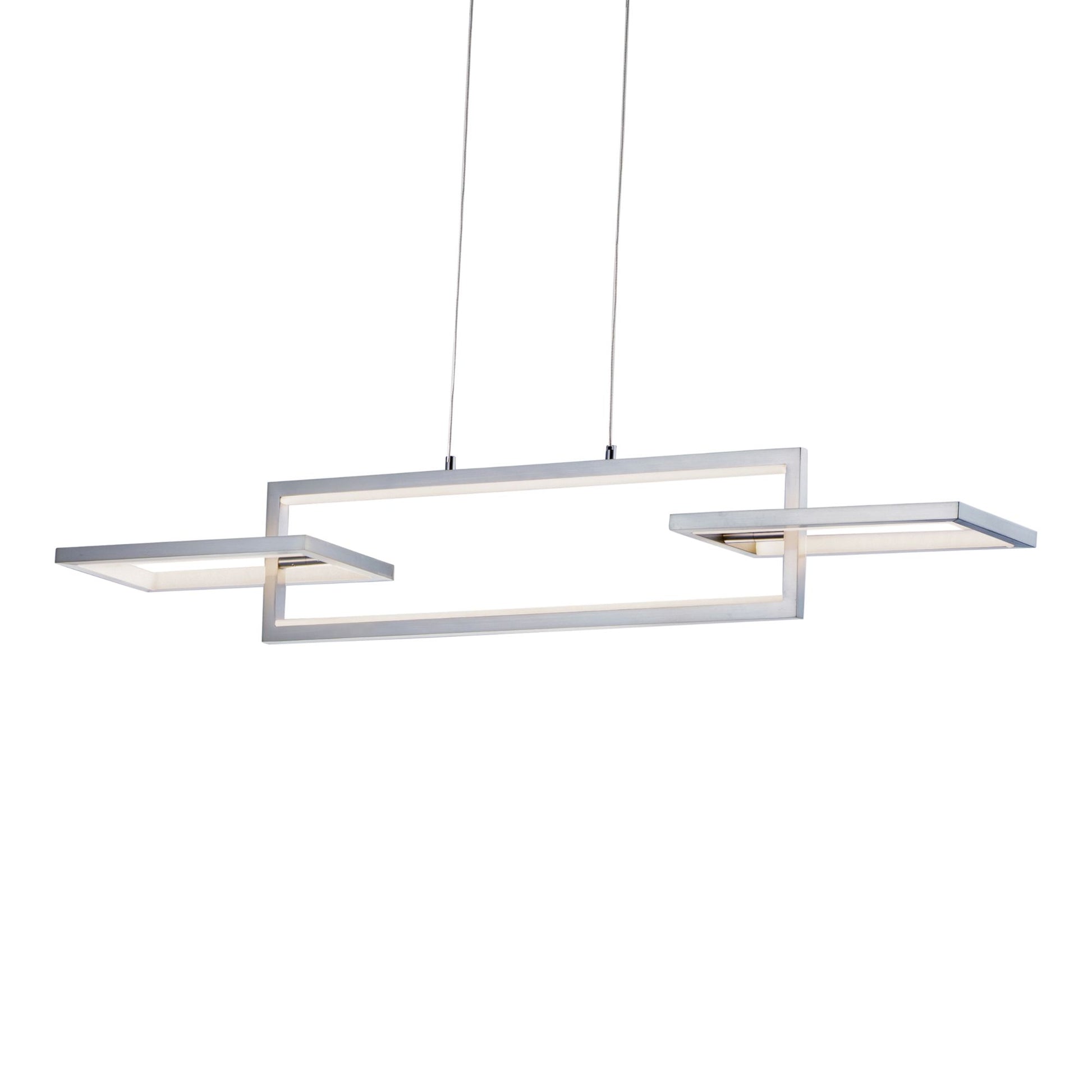 ET2 Lighting - Link 42" 3-Light LED Linear Pendant, Satin Nickel Finish | Bees Lighting