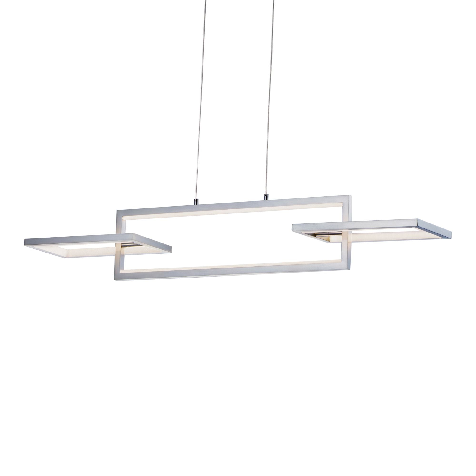 ET2 Lighting - Link 42" 3-Light LED Linear Pendant, Satin Nickel Finish | Bees Lighting