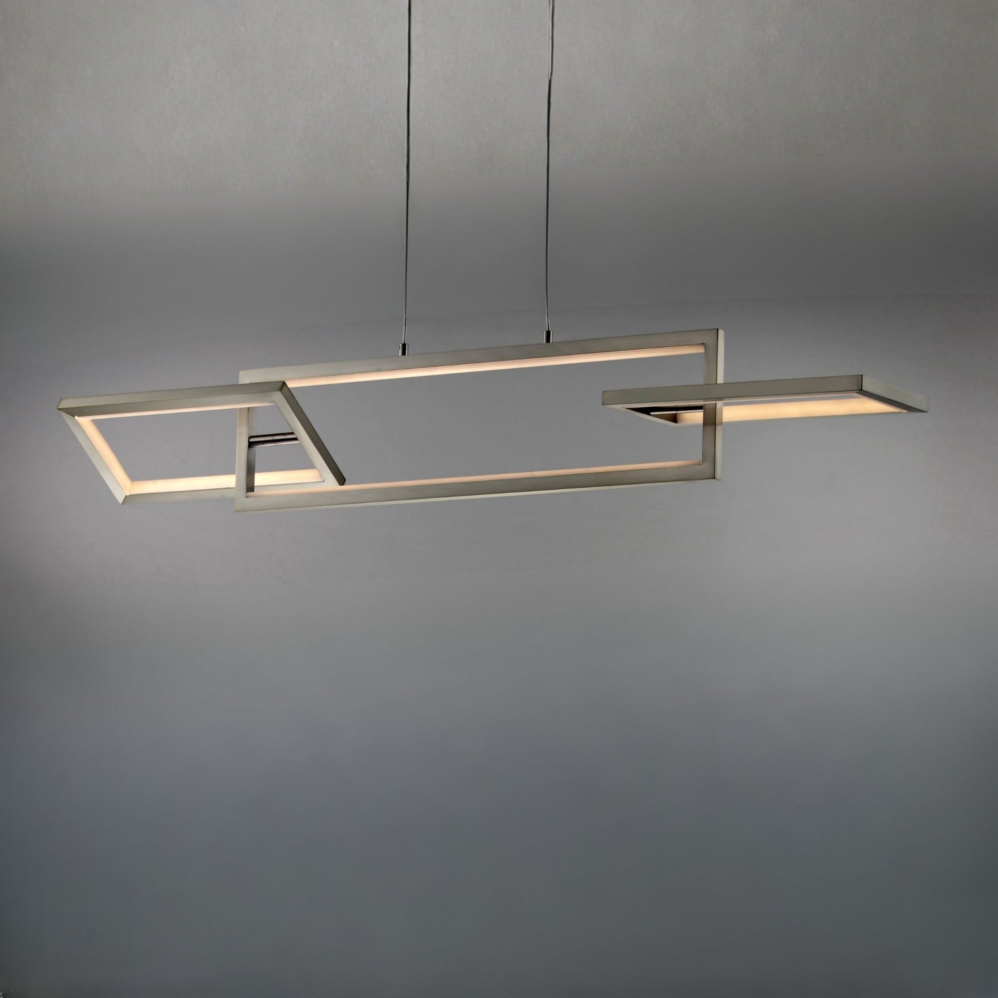 ET2 Lighting - Link 42" 3-Light LED Linear Pendant, Satin Nickel Finish | Bees Lighting