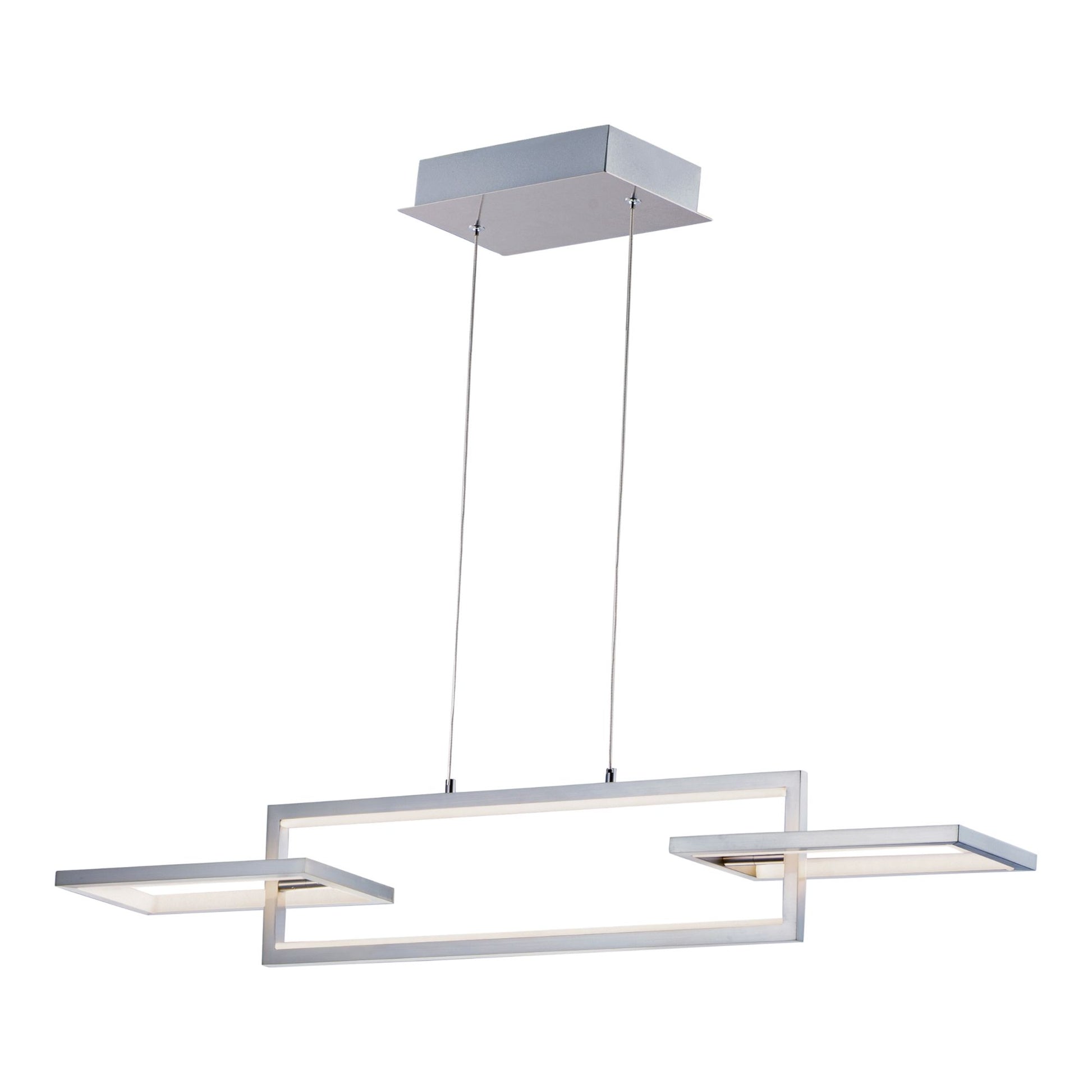 ET2 Lighting - Link 42" 3-Light LED Linear Pendant, Satin Nickel Finish | Bees Lighting