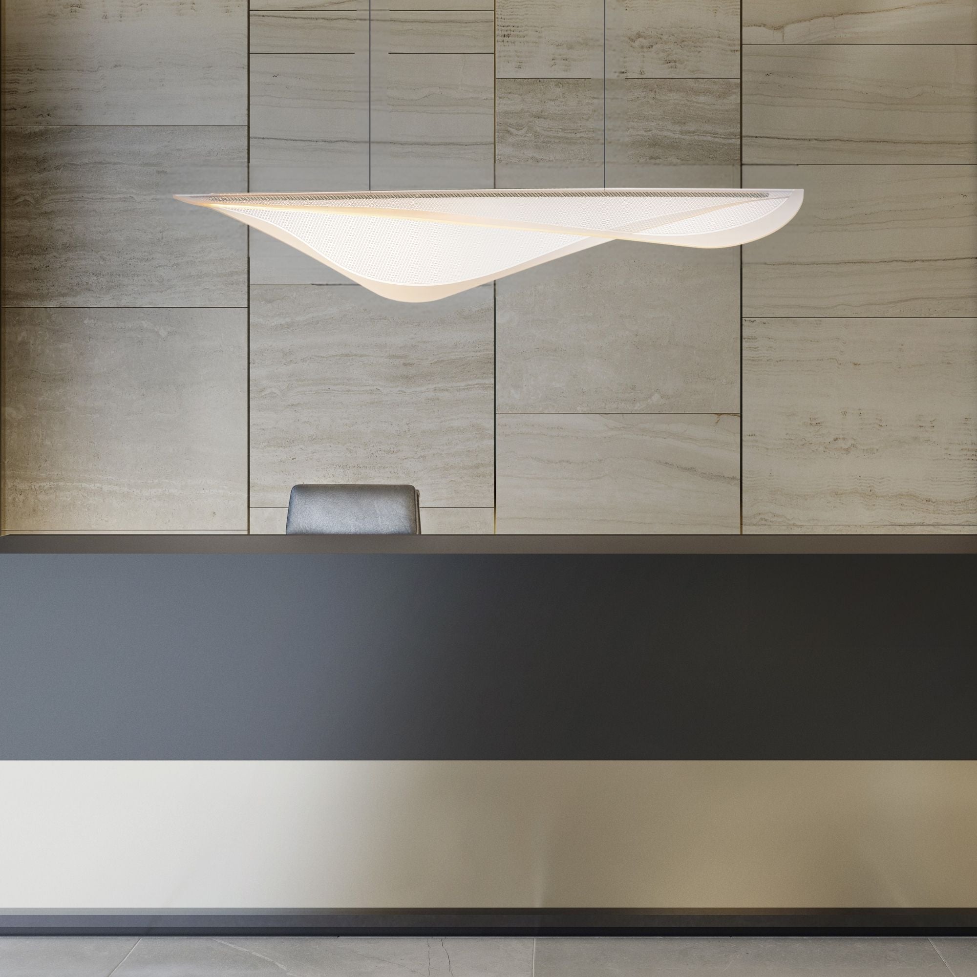 Manta 47" LED Linear Pendant, Black Finish