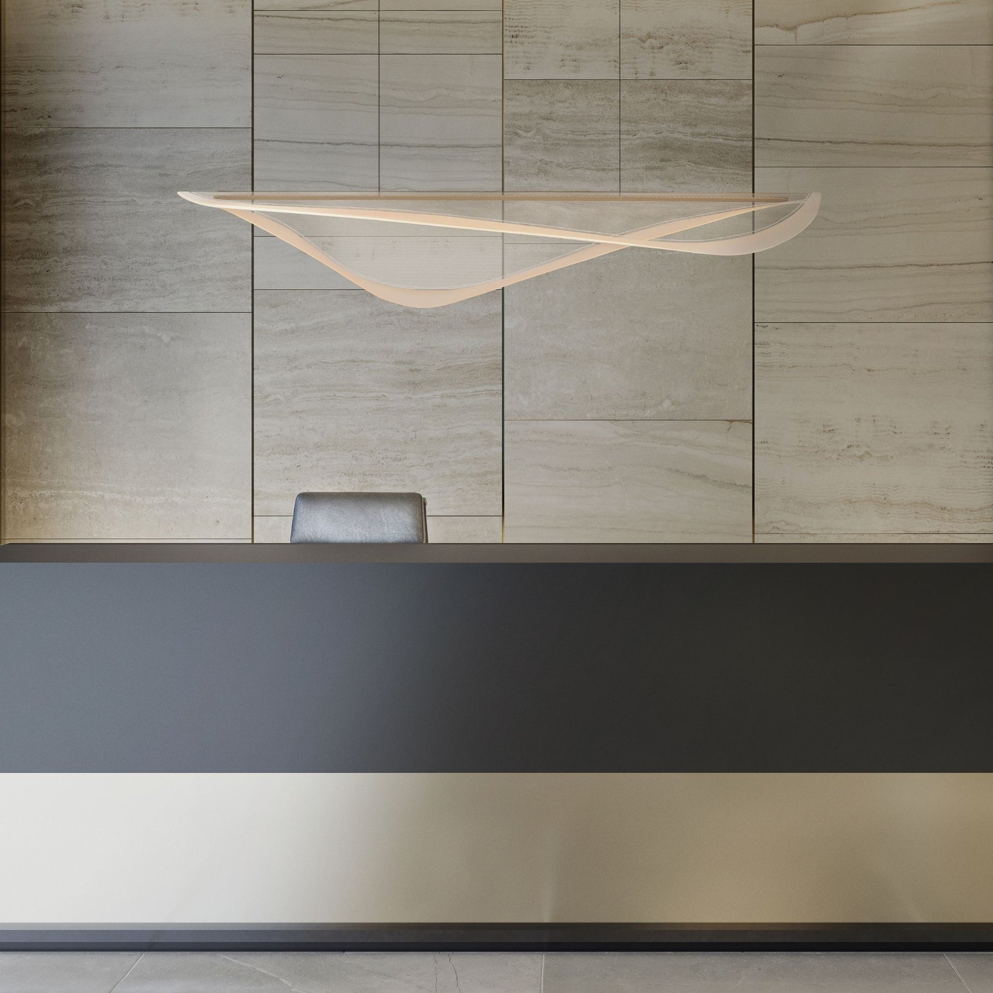 ET2 Lighting - Manta 47" LED Linear Pendant, Gold Finish | Bees Lighting