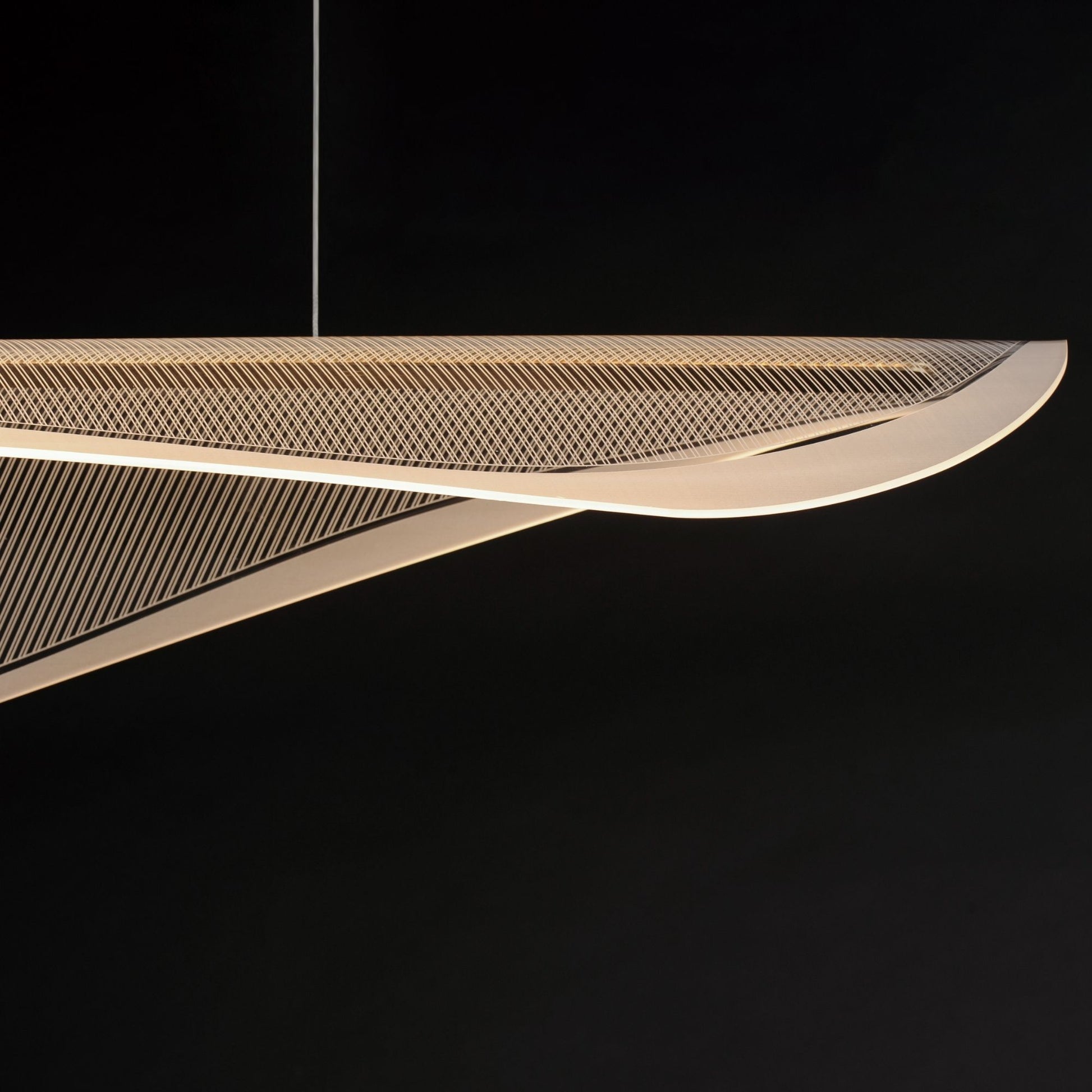 ET2 Lighting - Manta 47" LED Linear Pendant, Gold Finish | Bees Lighting