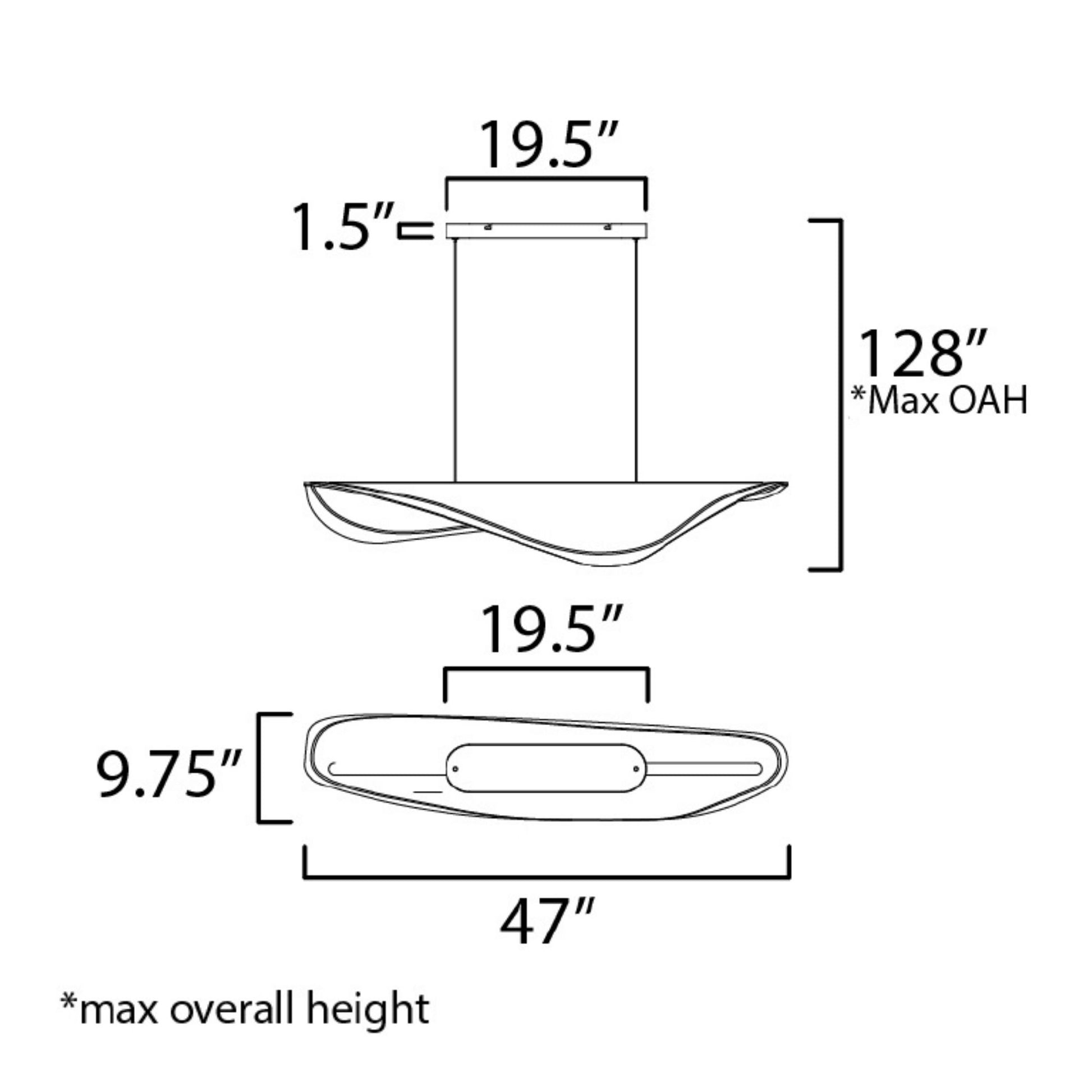 ET2 Lighting - Manta 47" LED Linear Pendant, Gold Finish | Bees Lighting