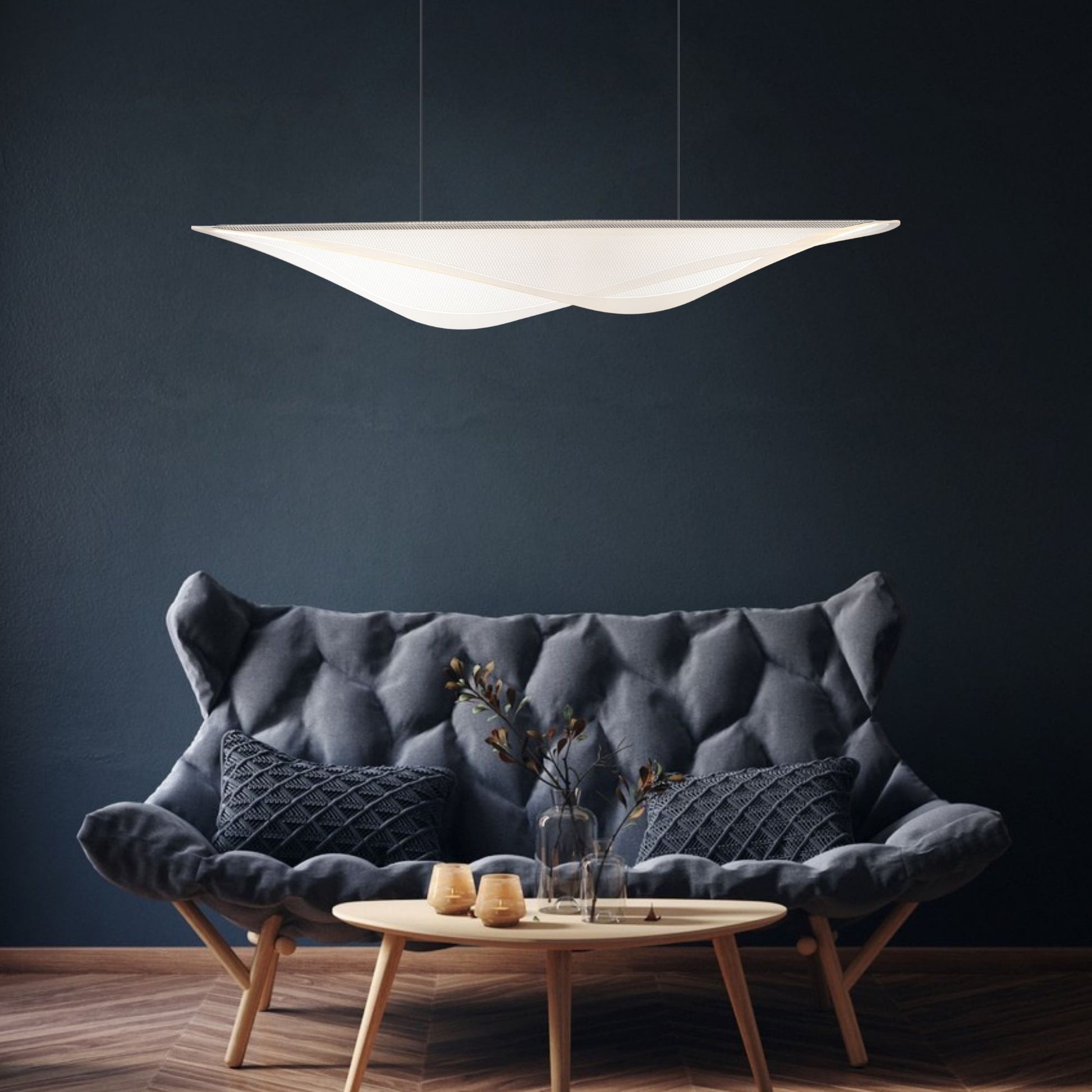 ET2 Lighting - Manta 59" LED Linear Pendant, Black Finish | Bees Lighting