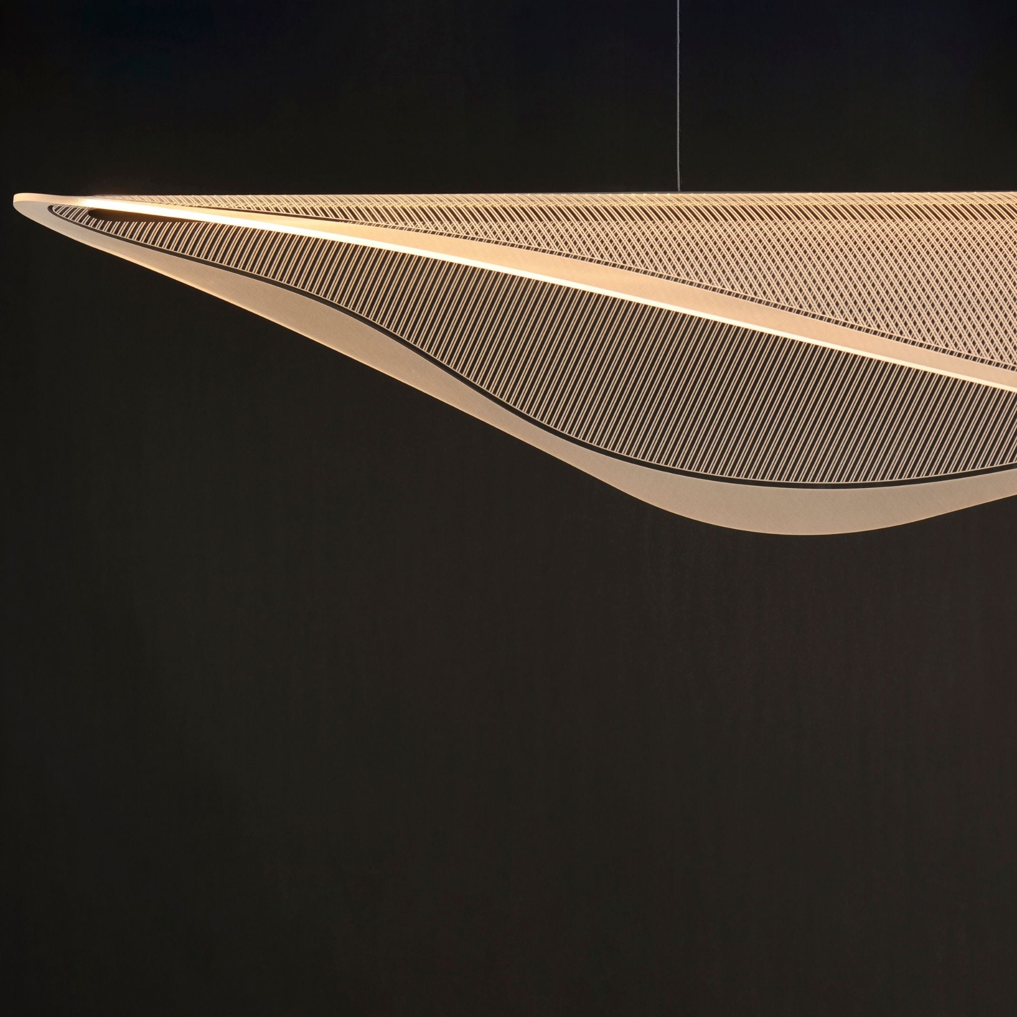 ET2 Lighting - Manta 59" LED Linear Pendant, Black Finish | Bees Lighting