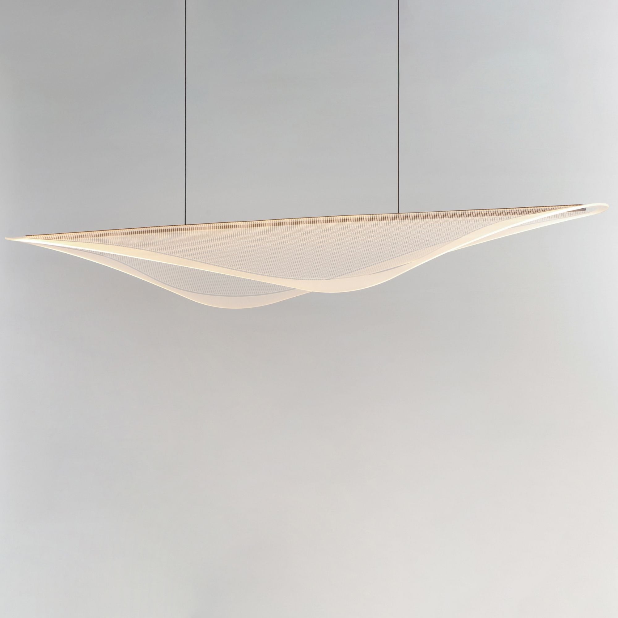 ET2 Lighting - Manta 70" LED Linear Pendant, Gold Finish | Bees Lighting