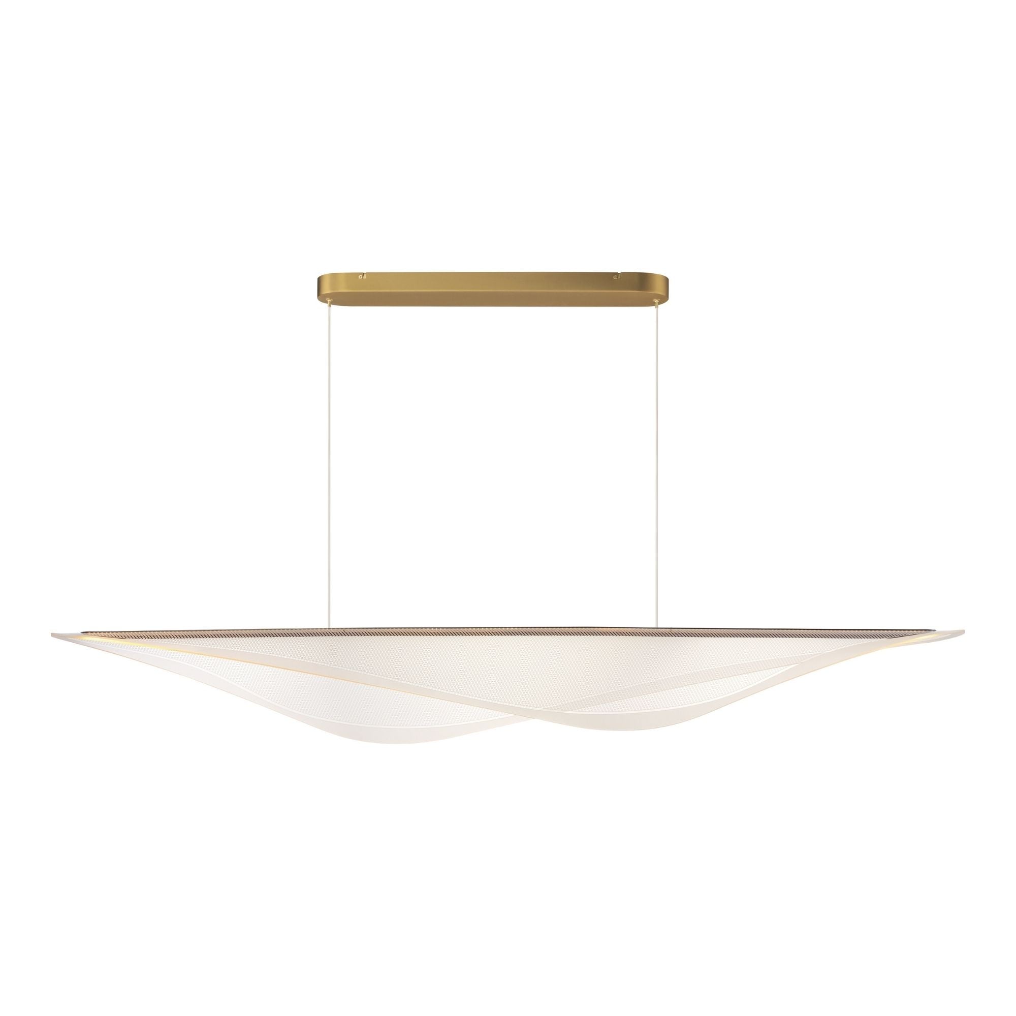 ET2 Lighting - Manta 70" LED Linear Pendant, Gold Finish | Bees Lighting