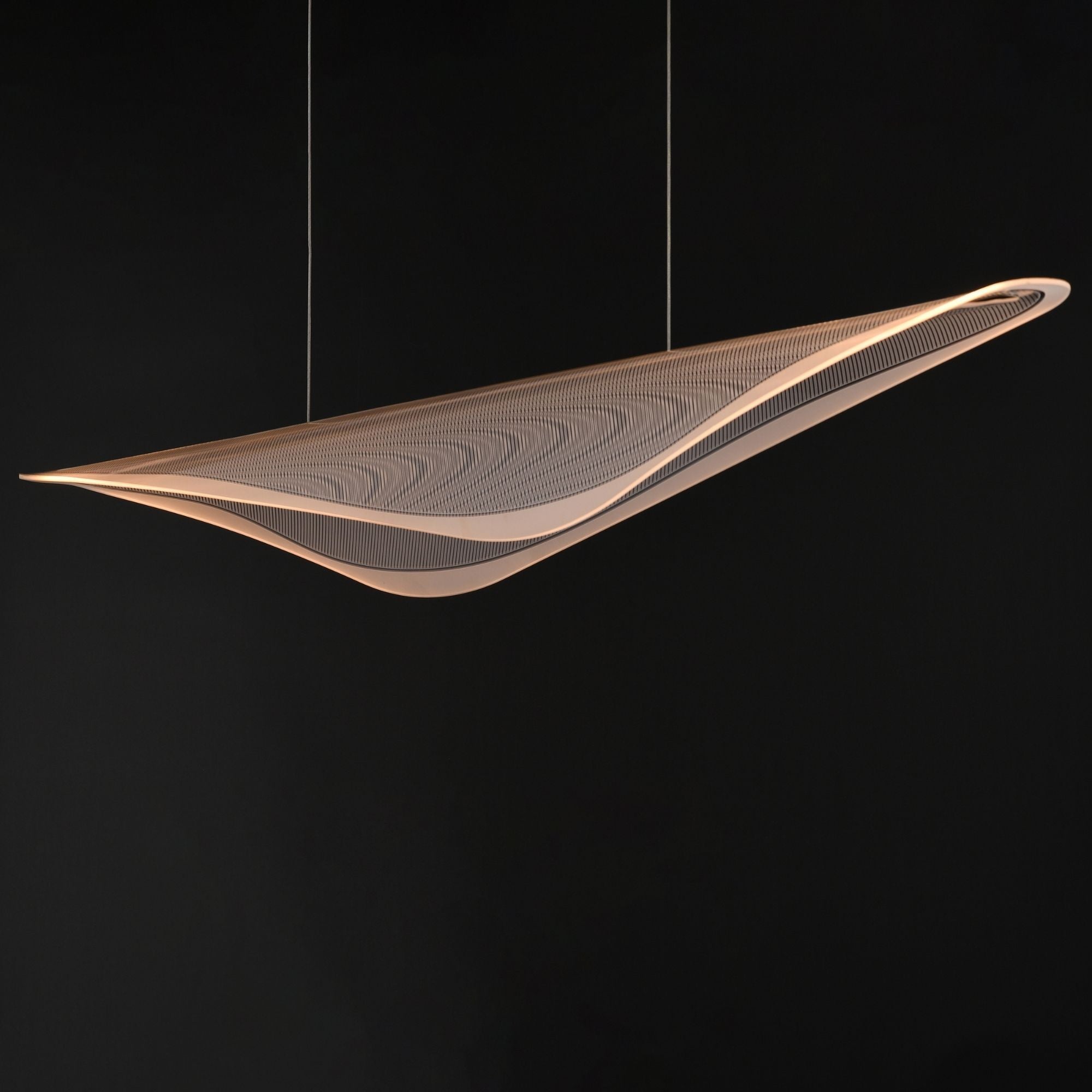 Manta 70" LED Linear Pendant, Polished Chrome Finish