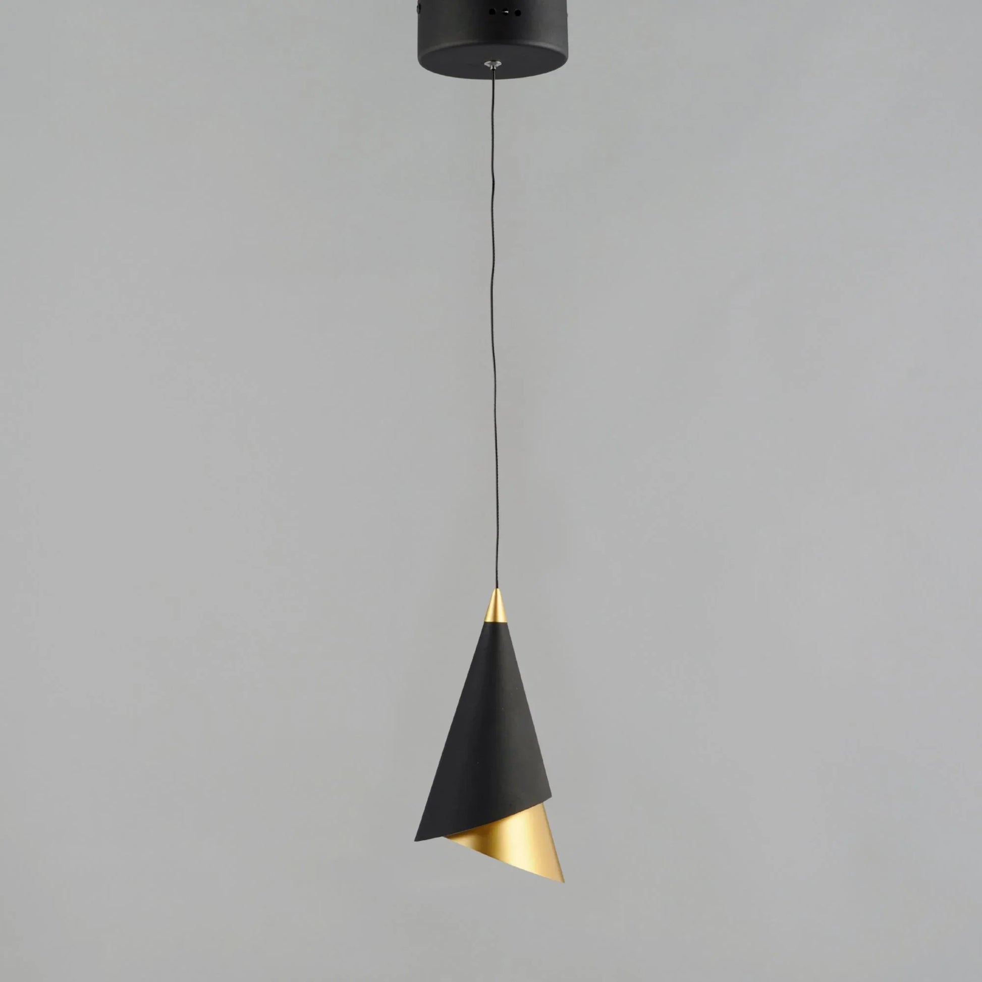 ET2 Lighting - Mermaid 5" LED Mini Cone Pendant, Black & Metallic Gold Finish | Bees Lighting