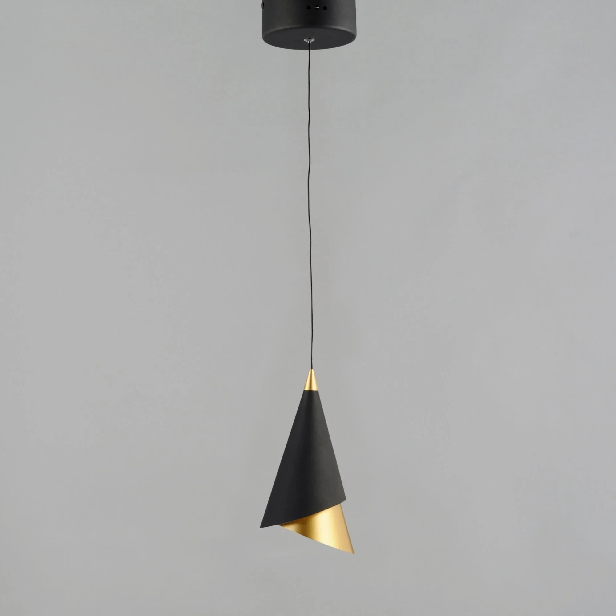 ET2 Lighting - Mermaid 5" LED Mini Cone Pendant, Black & Metallic Gold Finish | Bees Lighting
