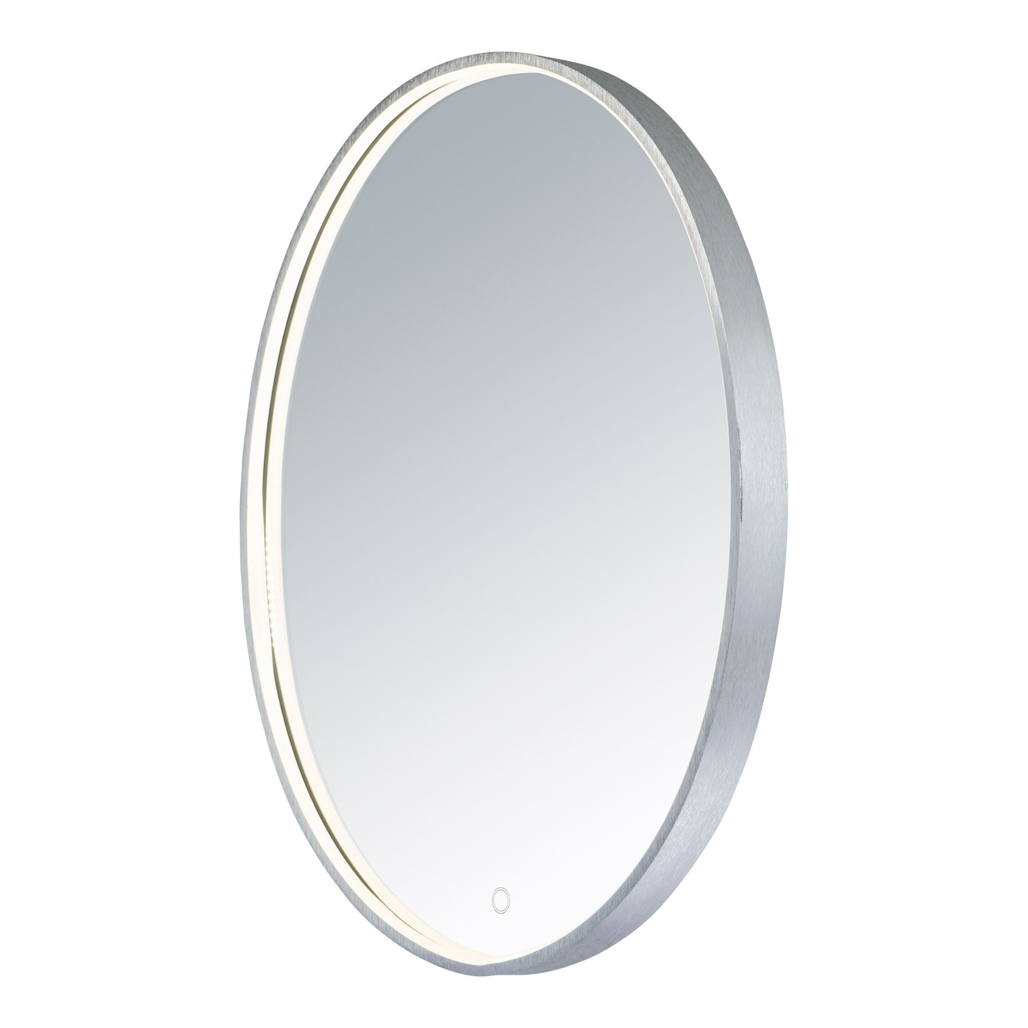 24" x 30" Oval LED Mirror, Brushed Aluminum Finish