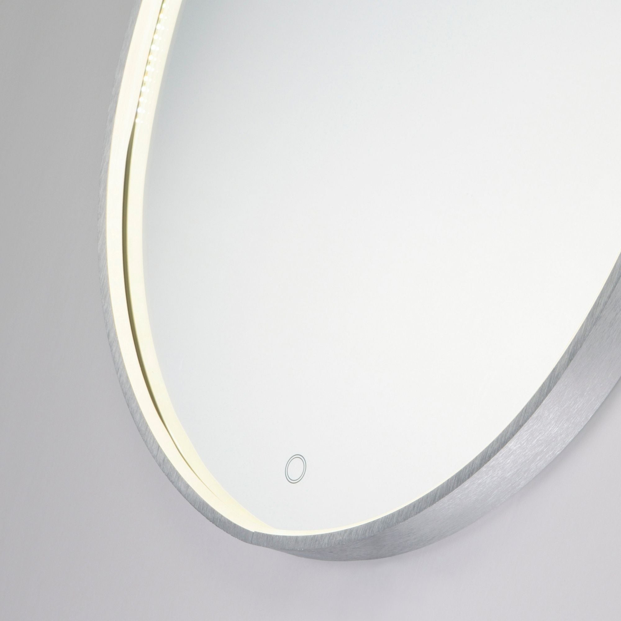 24" x 30" Oval LED Mirror, Brushed Aluminum Finish