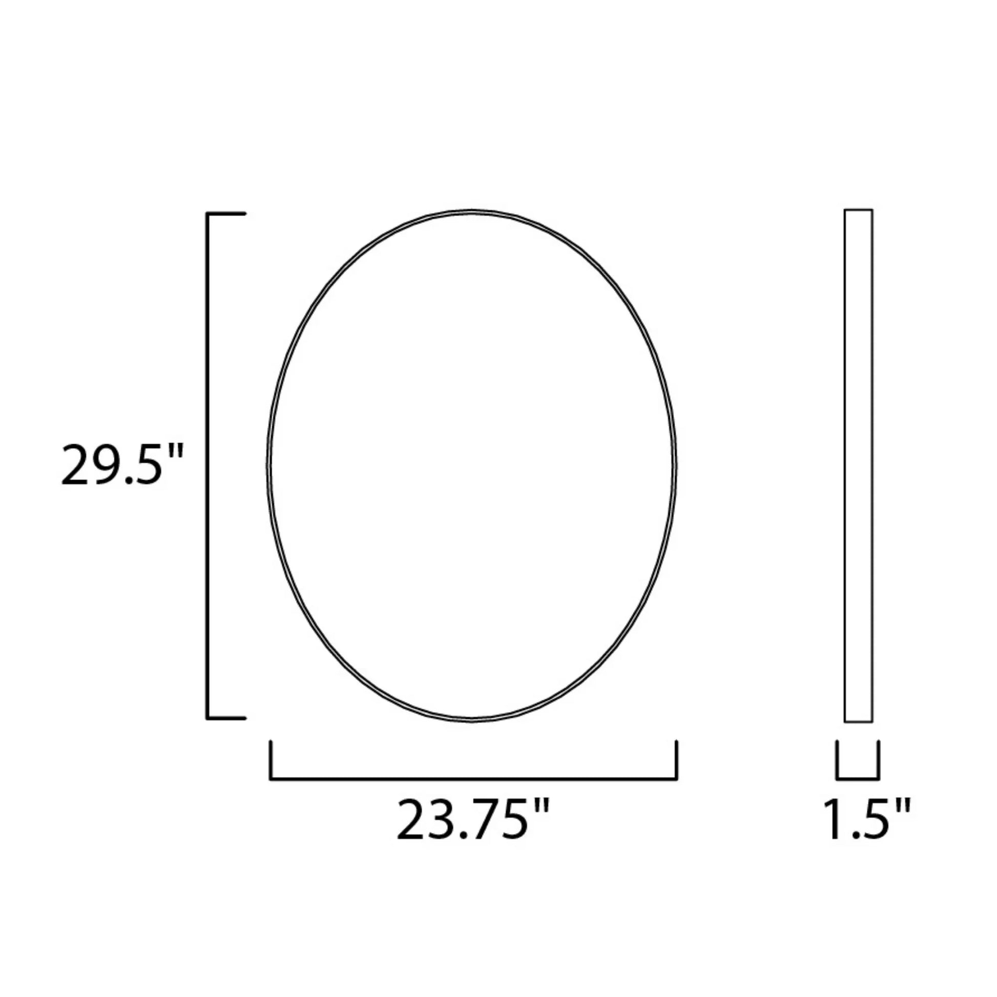ET2 Lighting - 24" x 30" Oval LED Mirror, Brushed Aluminum Finish | Bees Lighting